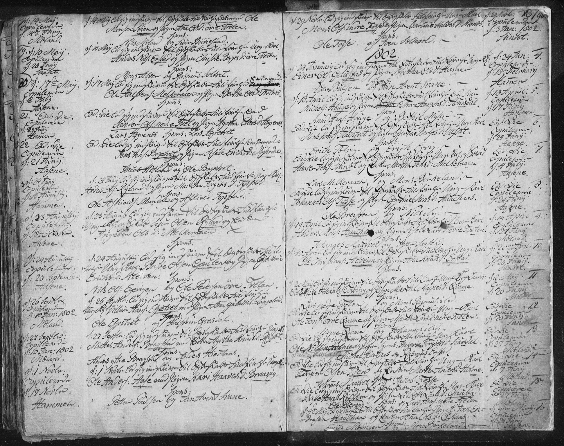 Hamre sokneprestembete, SAB/A-75501/H/Ha/Haa/Haaa/L0008: Parish register (official) no. A 8, 1778-1804, p. 190