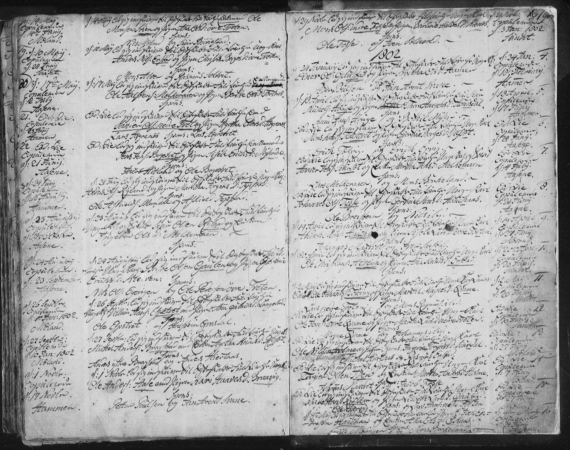 Hamre sokneprestembete, AV/SAB-A-75501/H/Ha/Haa/Haaa/L0008: Parish register (official) no. A 8, 1778-1804, p. 190