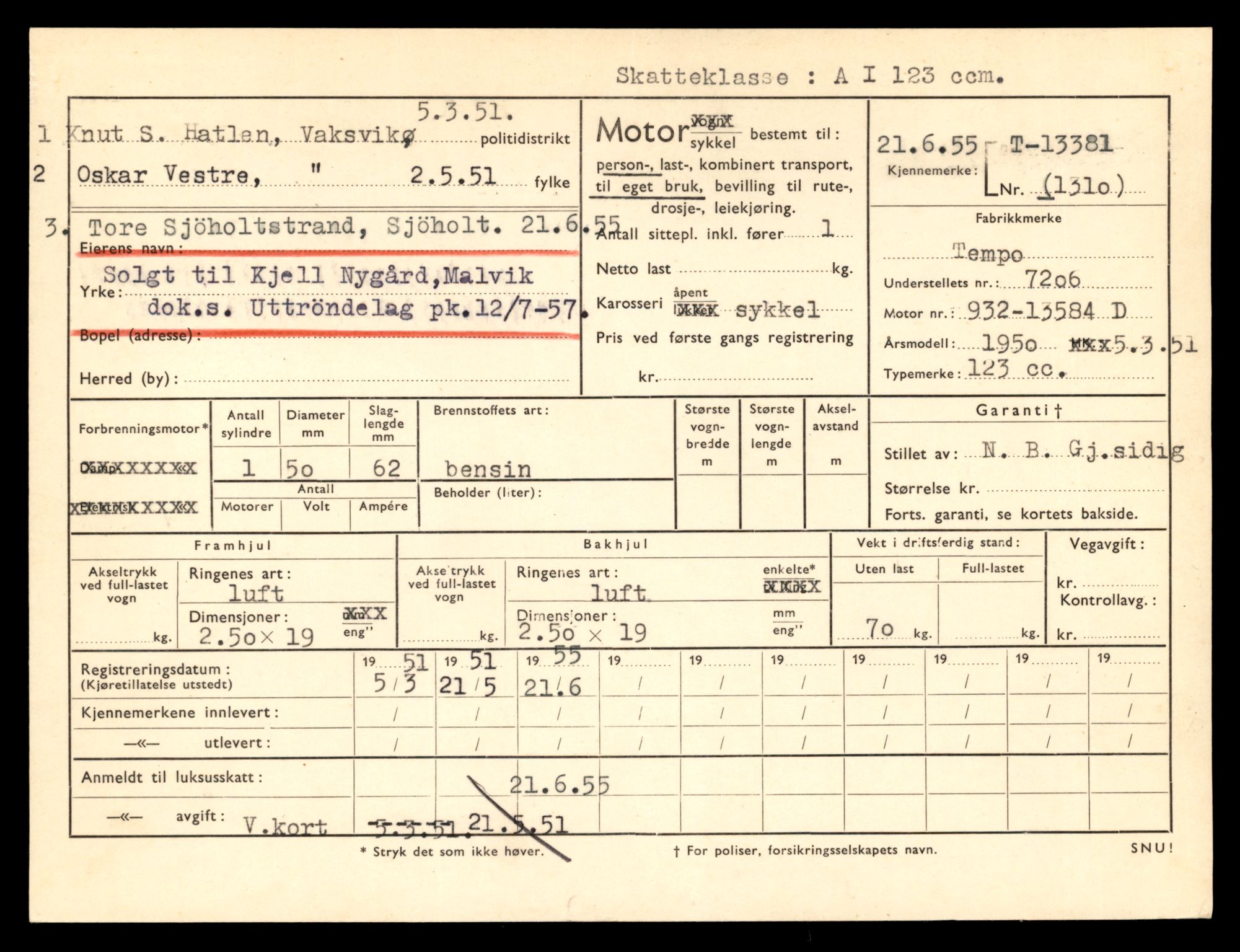 Møre og Romsdal vegkontor - Ålesund trafikkstasjon, AV/SAT-A-4099/F/Fe/L0039: Registreringskort for kjøretøy T 13361 - T 13530, 1927-1998, p. 299