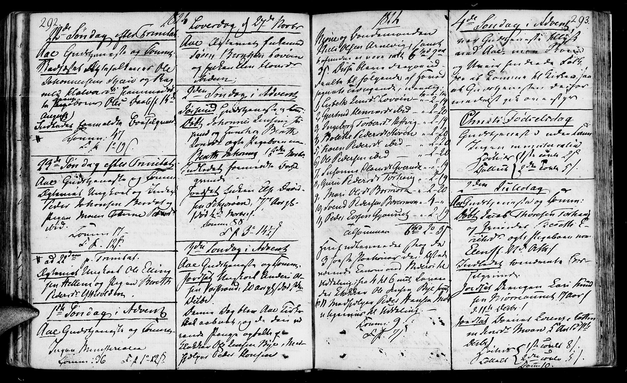 Ministerialprotokoller, klokkerbøker og fødselsregistre - Sør-Trøndelag, SAT/A-1456/655/L0674: Parish register (official) no. 655A03, 1802-1826, p. 292-293