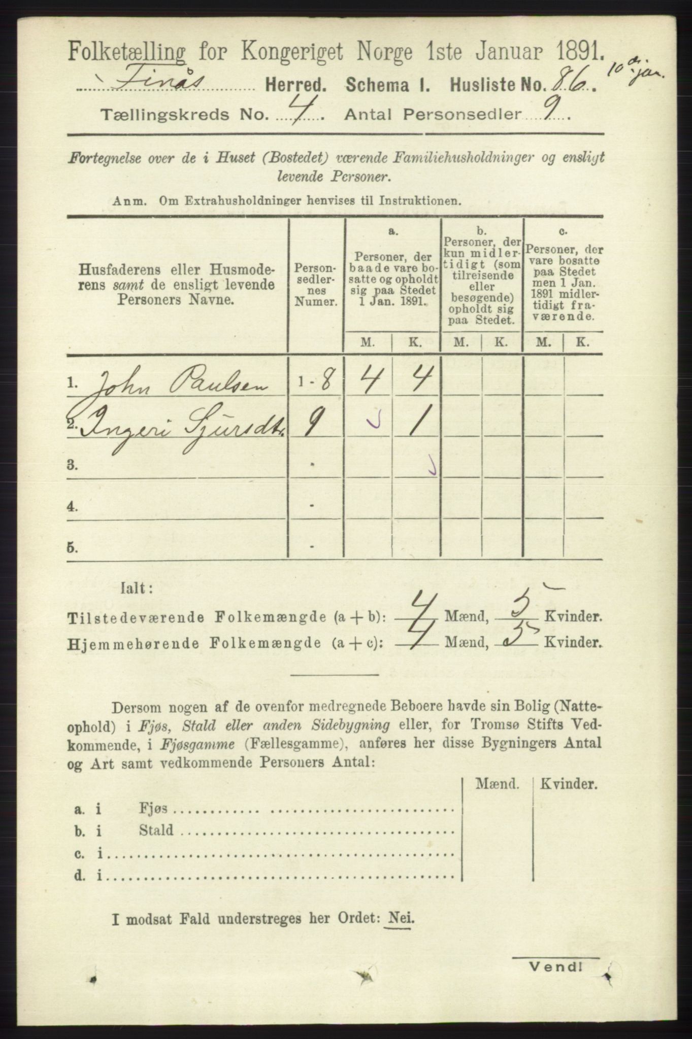 RA, 1891 census for 1218 Finnås, 1891, p. 1673