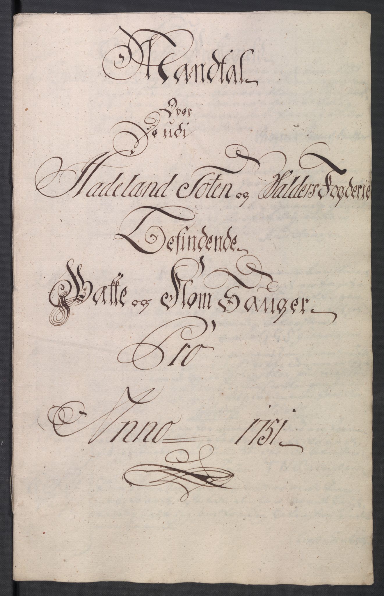 Rentekammeret inntil 1814, Reviderte regnskaper, Fogderegnskap, AV/RA-EA-4092/R18/L1348: Fogderegnskap Hadeland, Toten og Valdres, 1750-1751, p. 427