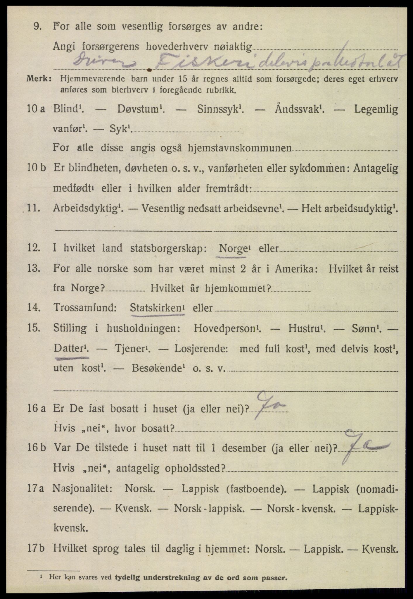 SAT, 1920 census for Lurøy, 1920, p. 1800