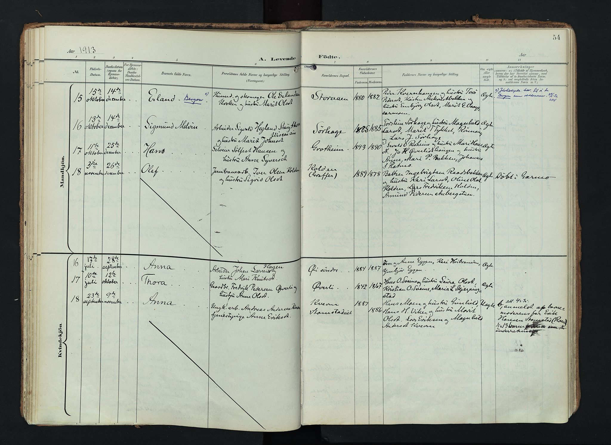 Lom prestekontor, AV/SAH-PREST-070/K/L0010: Parish register (official) no. 10, 1899-1926, p. 54