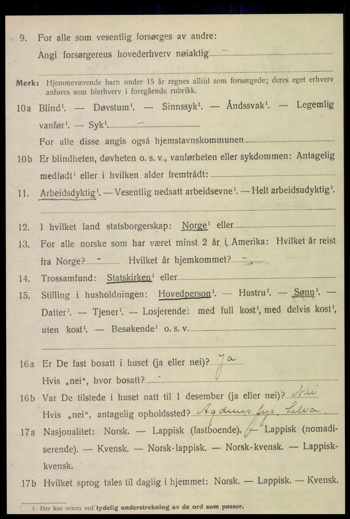 SAT, 1920 census for Leksvik, 1920, p. 3255