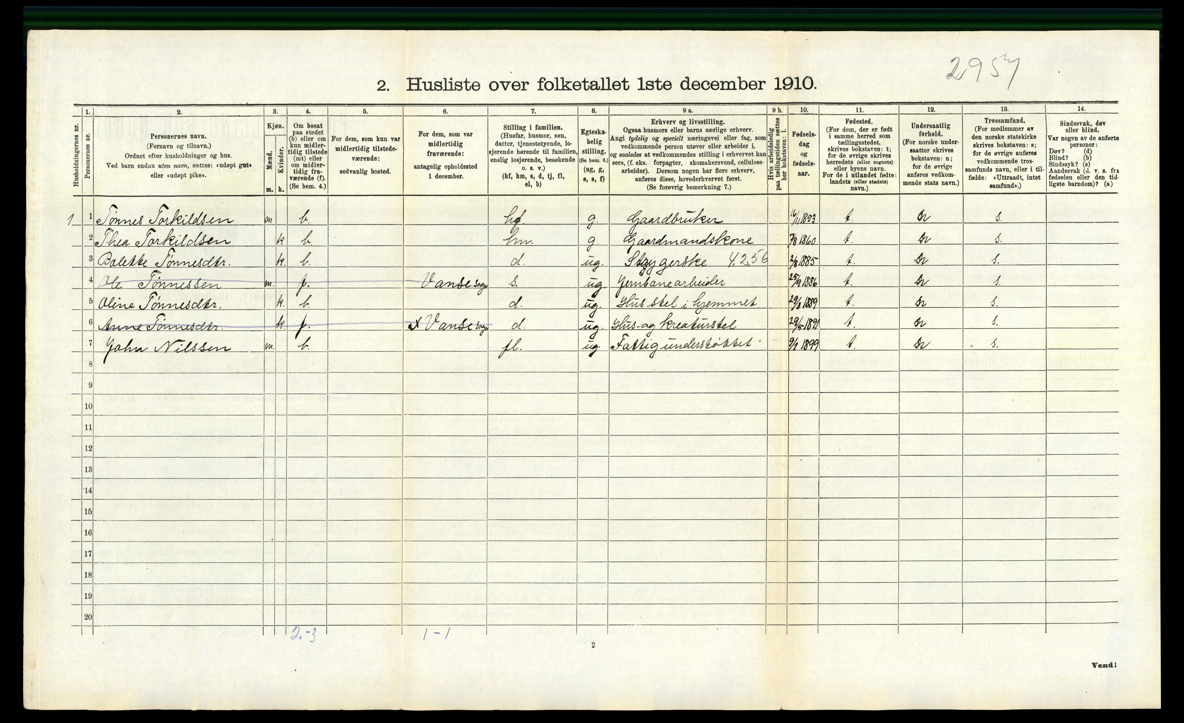 RA, 1910 census for Herad, 1910, p. 151