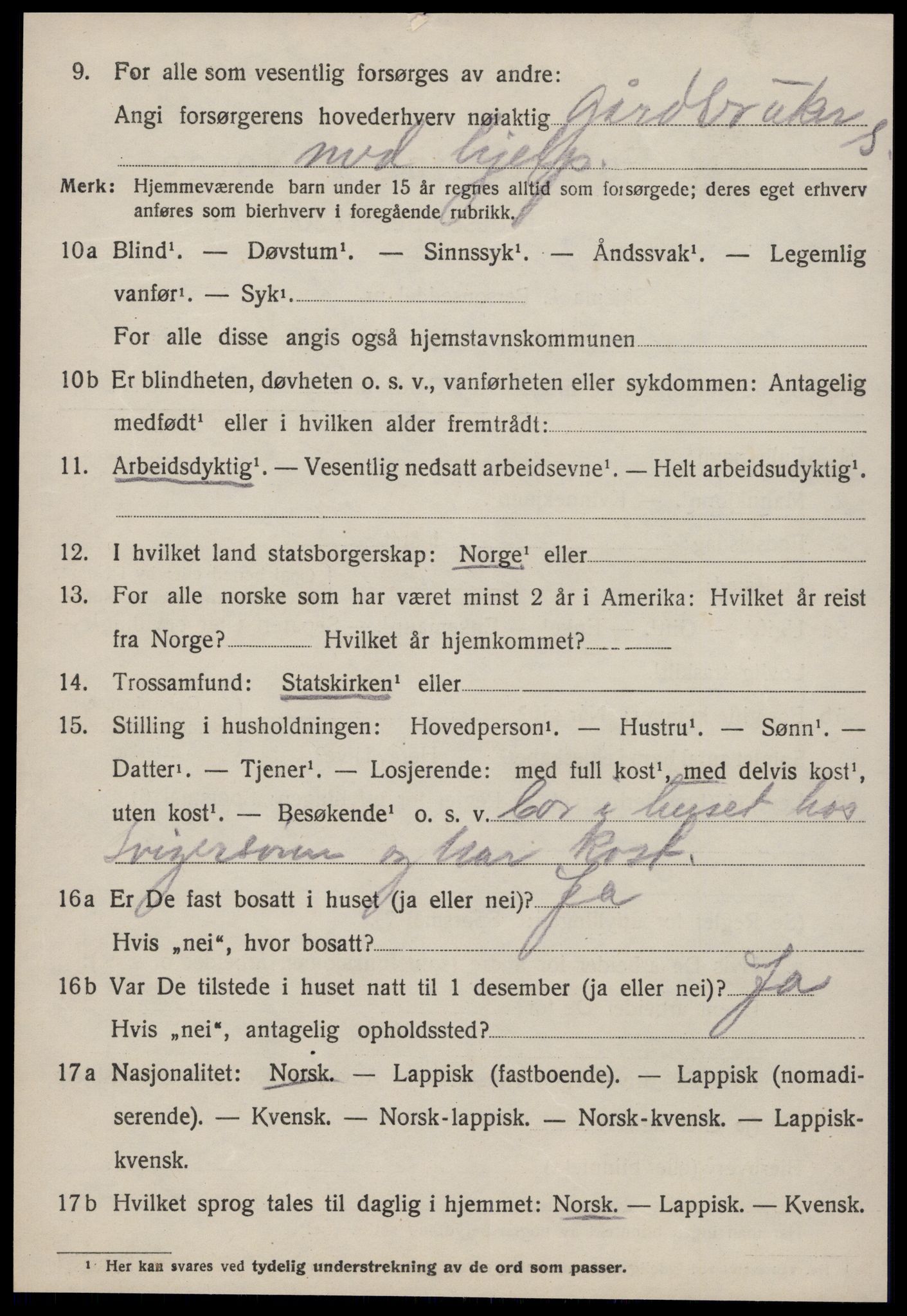 SAT, 1920 census for Strinda, 1920, p. 25573