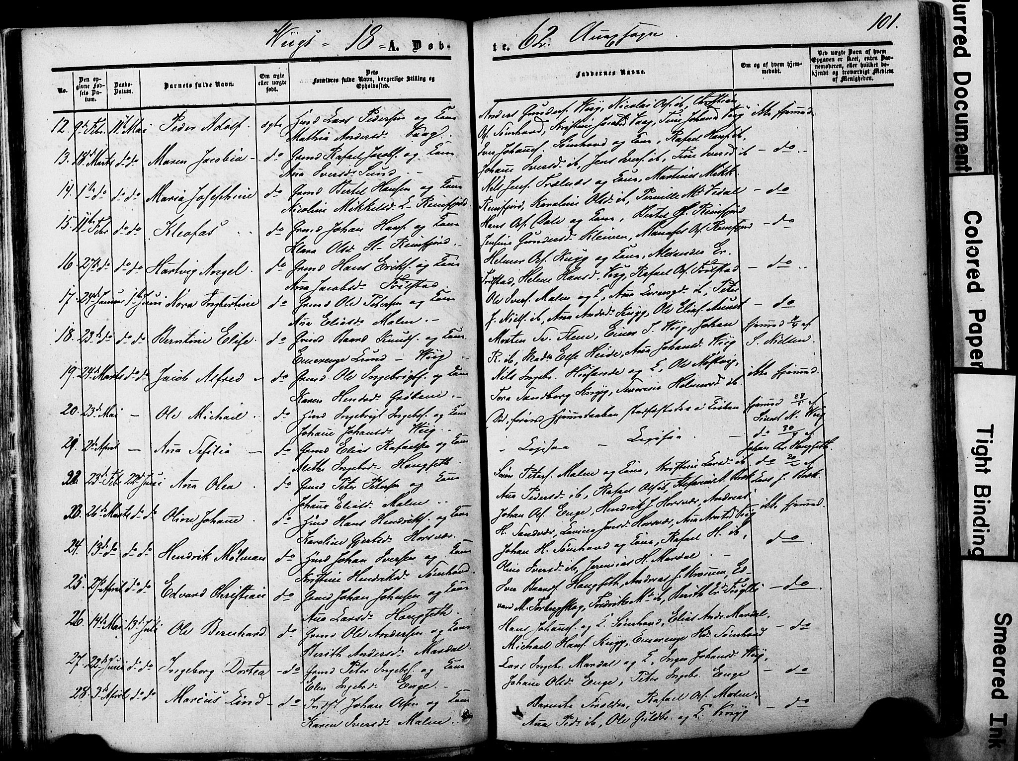 Ministerialprotokoller, klokkerbøker og fødselsregistre - Nordland, SAT/A-1459/812/L0176: Parish register (official) no. 812A05, 1834-1874, p. 101