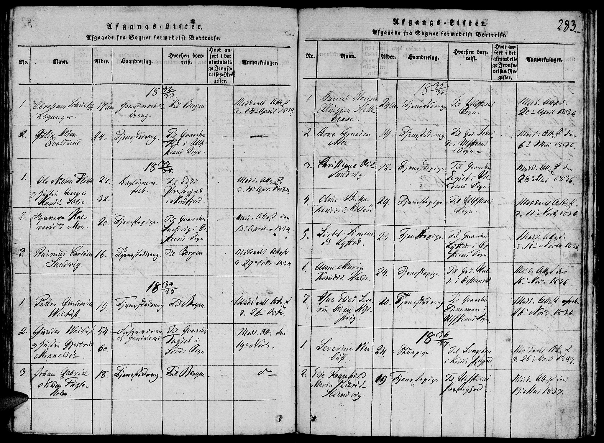 Ministerialprotokoller, klokkerbøker og fødselsregistre - Møre og Romsdal, AV/SAT-A-1454/507/L0069: Parish register (official) no. 507A04, 1816-1841, p. 283