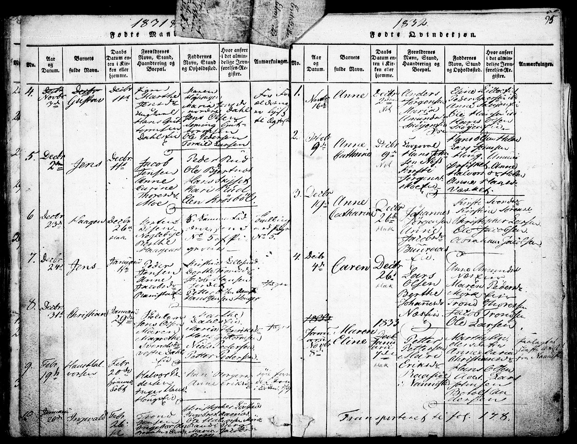 Nittedal prestekontor Kirkebøker, SAO/A-10365a/F/Fa/L0003: Parish register (official) no. I 3, 1814-1836, p. 95