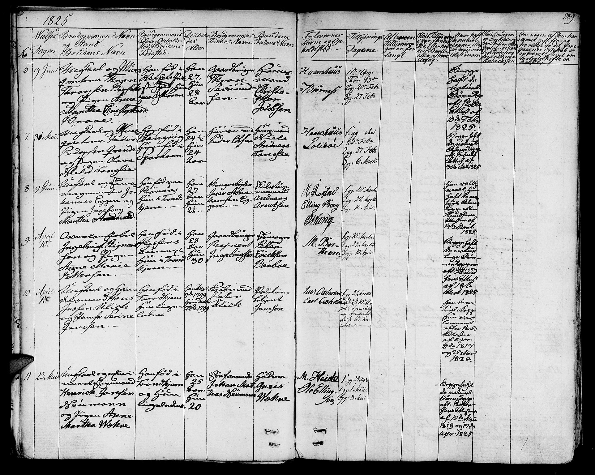 Ministerialprotokoller, klokkerbøker og fødselsregistre - Sør-Trøndelag, SAT/A-1456/602/L0109: Parish register (official) no. 602A07, 1821-1840, p. 289