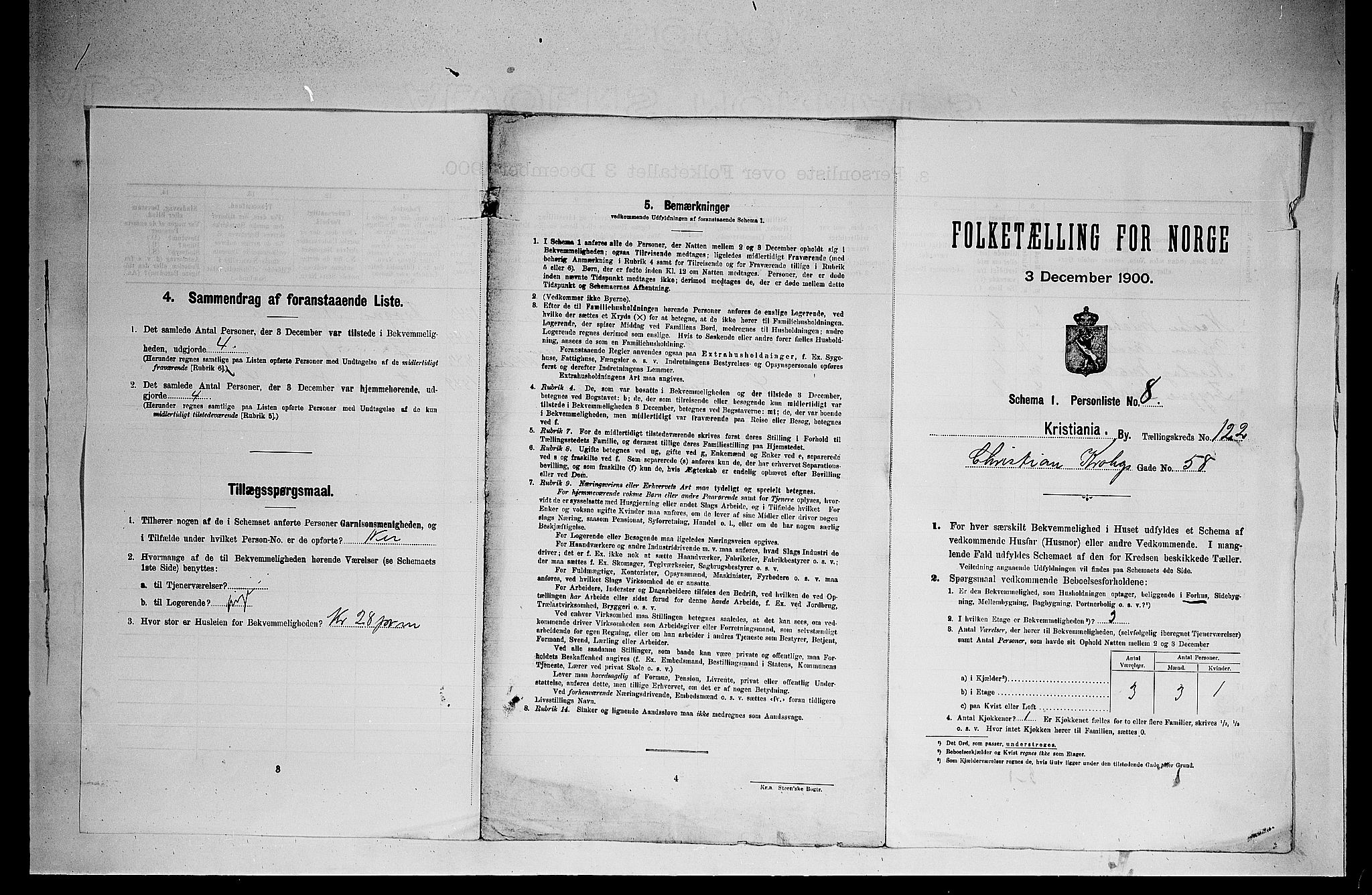 SAO, 1900 census for Kristiania, 1900, p. 12555