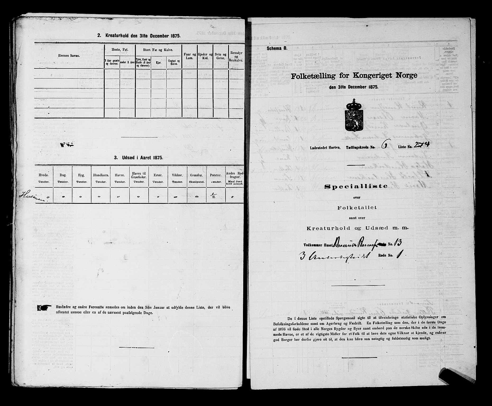 SAKO, 1875 census for 0703P Horten, 1875, p. 618