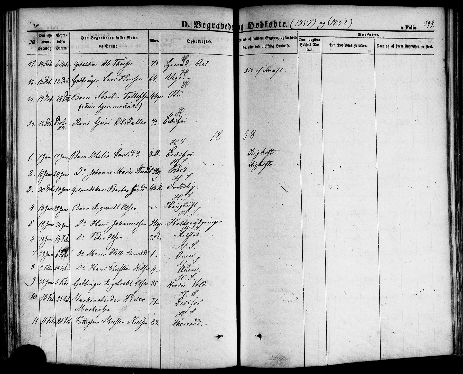 Hof kirkebøker, AV/SAKO-A-64/F/Fa/L0006: Parish register (official) no. I 6, 1851-1877, p. 399