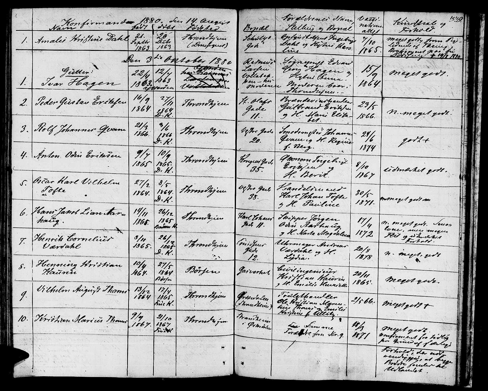 Ministerialprotokoller, klokkerbøker og fødselsregistre - Sør-Trøndelag, AV/SAT-A-1456/601/L0070: Curate's parish register no. 601B03, 1821-1881, p. 339
