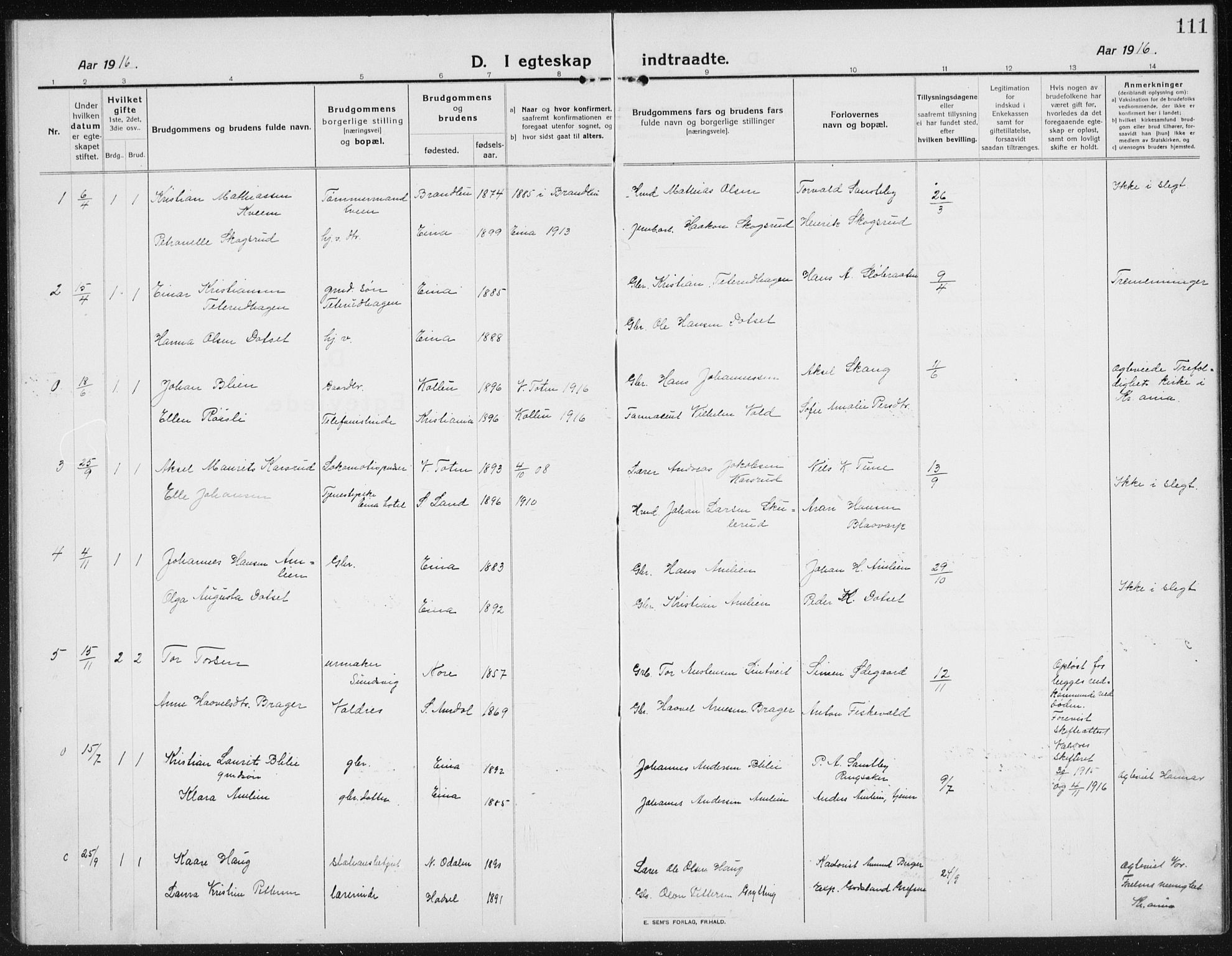 Kolbu prestekontor, SAH/PREST-110/H/Ha/Hab/L0006: Parish register (copy) no. 6, 1916-1934, p. 111