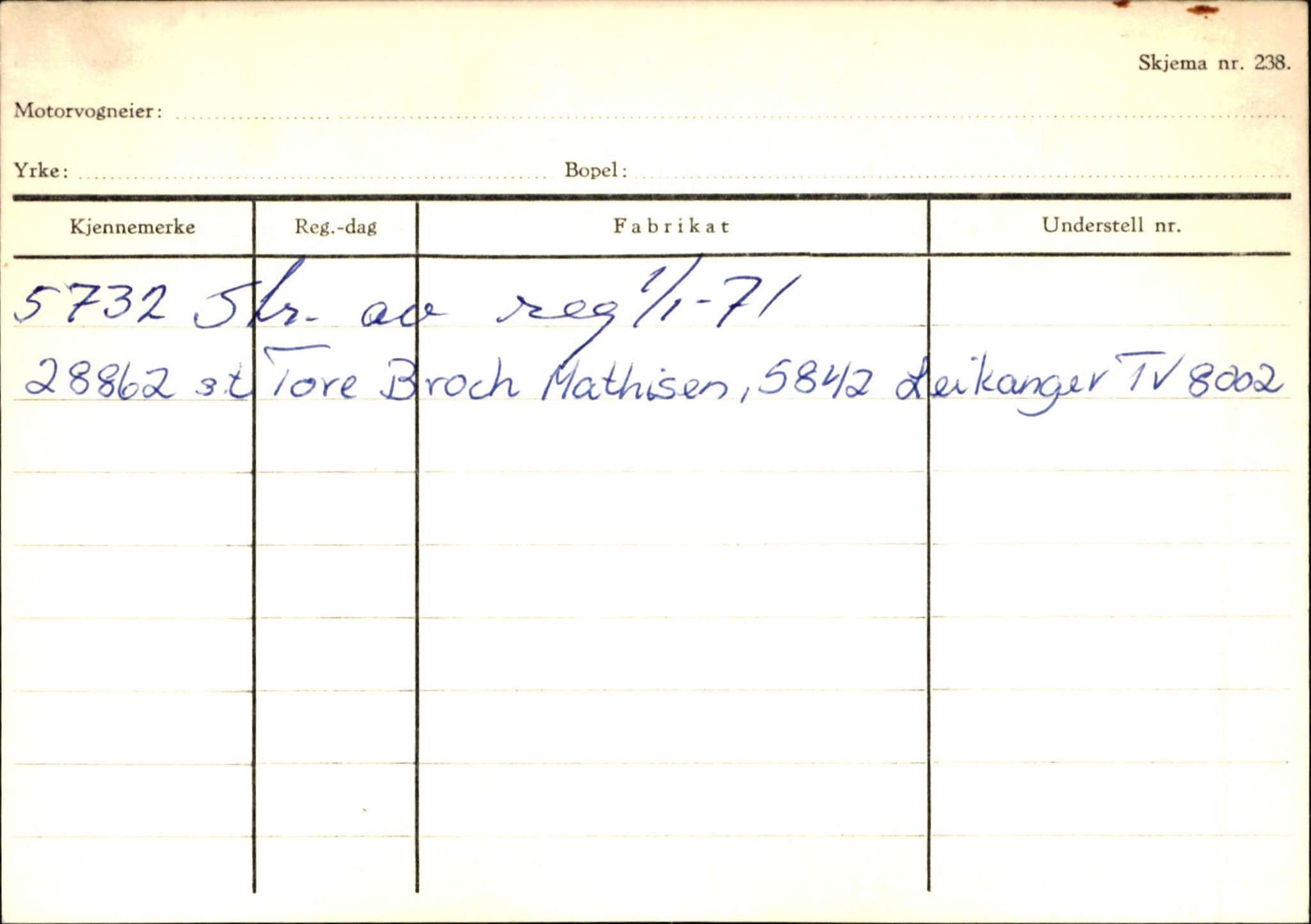 Statens vegvesen, Sogn og Fjordane vegkontor, SAB/A-5301/4/F/L0126: Eigarregister Fjaler M-Å. Leikanger A-Å, 1945-1975, p. 1026