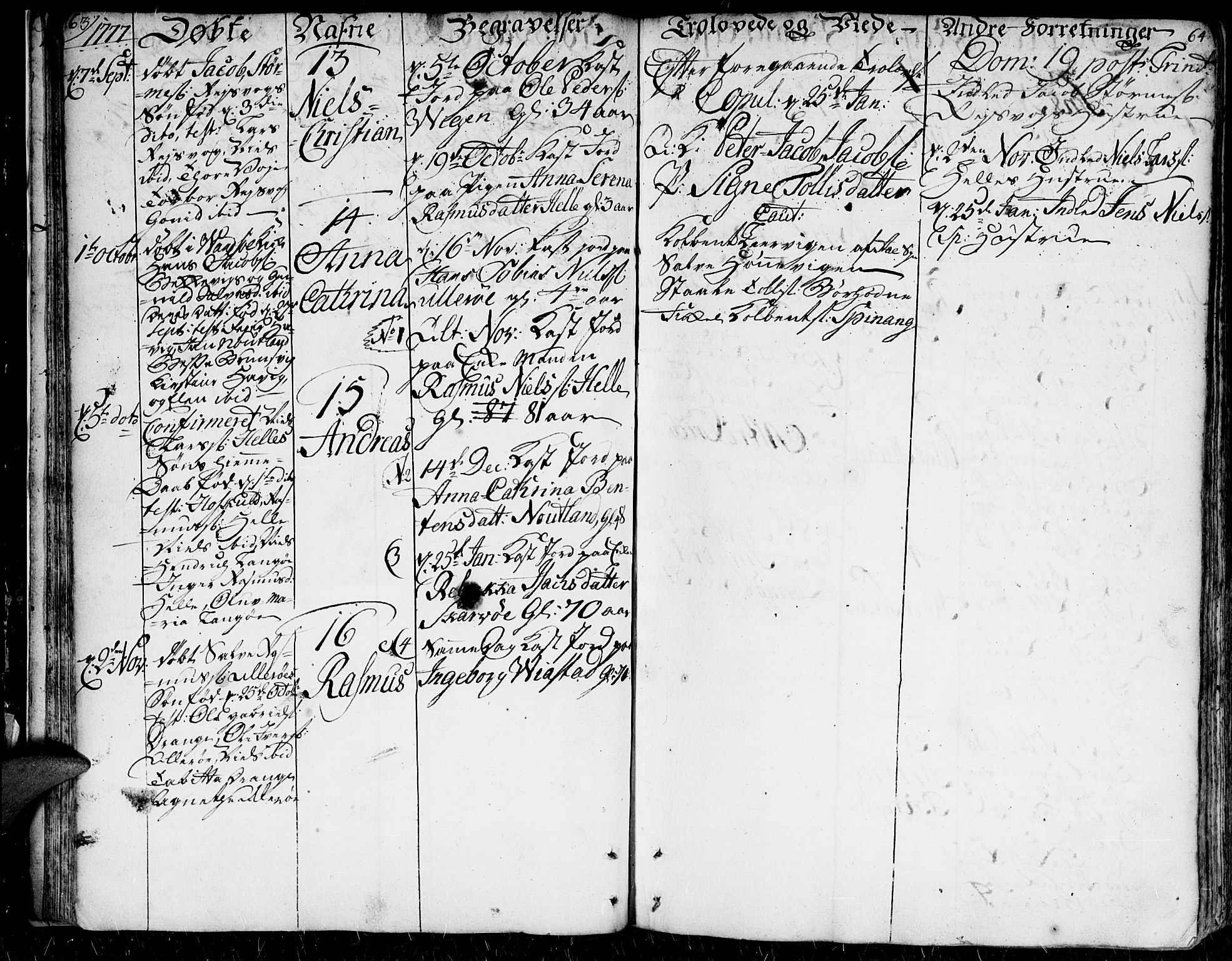 Herad sokneprestkontor, AV/SAK-1111-0018/F/Fa/Faa/L0001: Parish register (official) no. A 1 /2, 1768-1797, p. 63-64