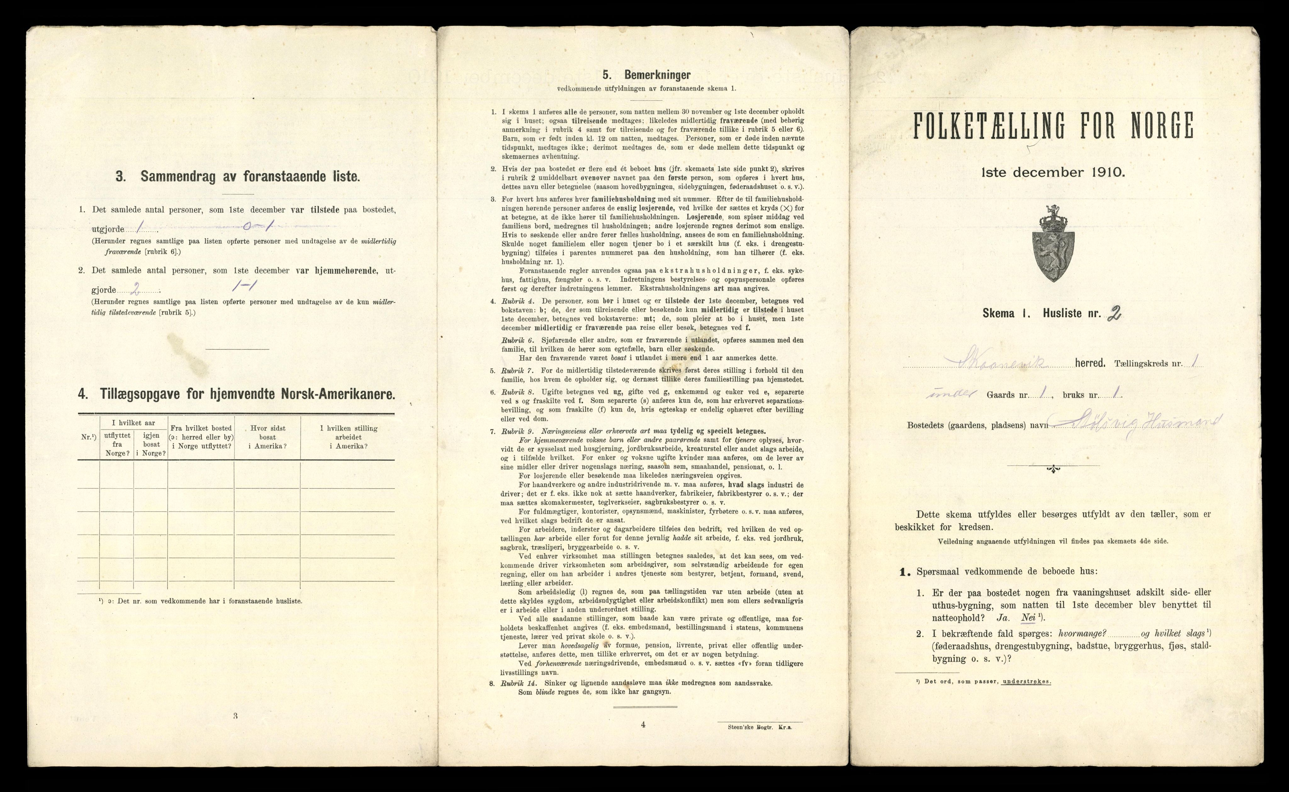 RA, 1910 census for Skånevik, 1910, p. 61