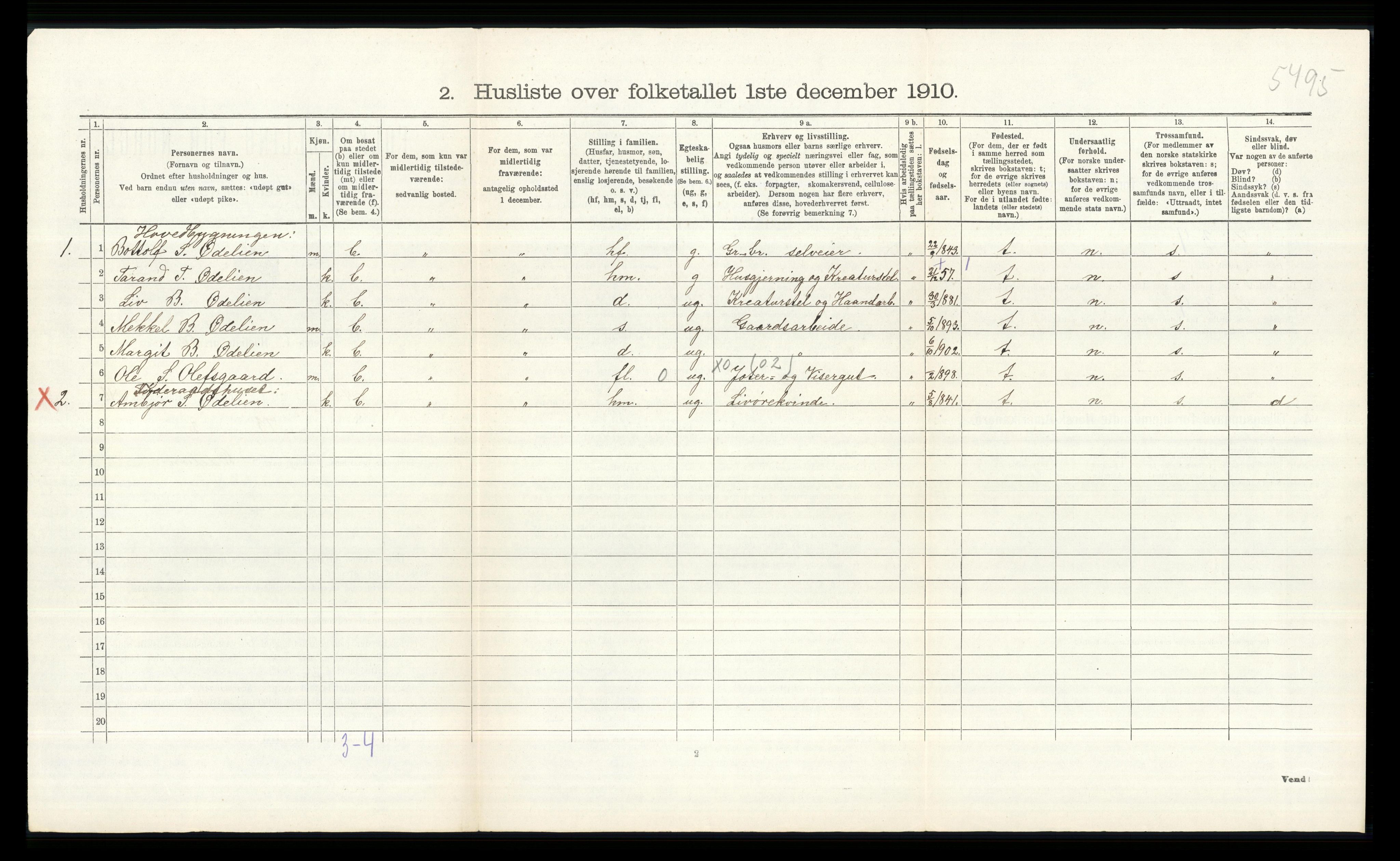 RA, 1910 census for Ål, 1910, p. 778