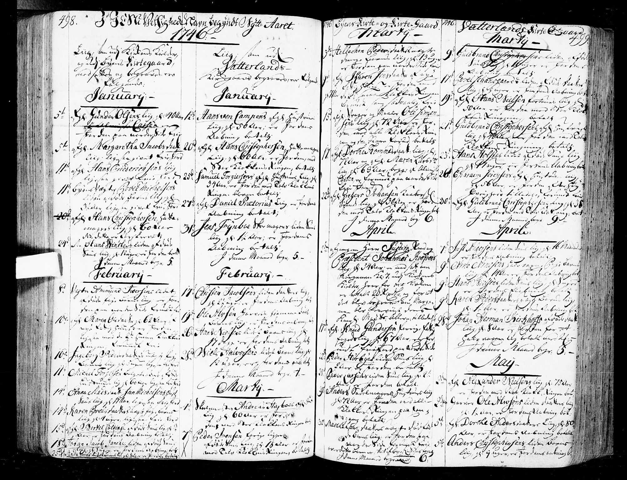 Oslo domkirke Kirkebøker, SAO/A-10752/F/Fa/L0004: Parish register (official) no. 4, 1743-1786, p. 498-499