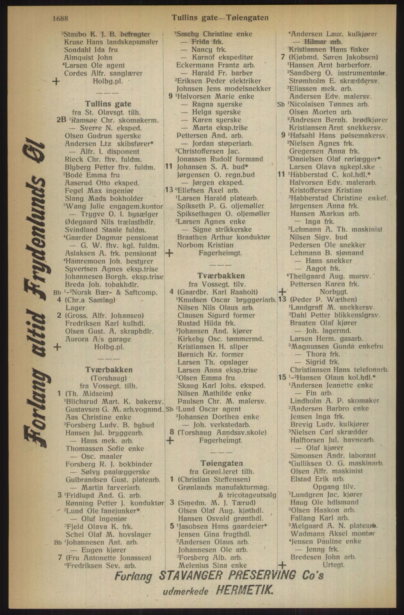 Kristiania/Oslo adressebok, PUBL/-, 1914, p. 1688