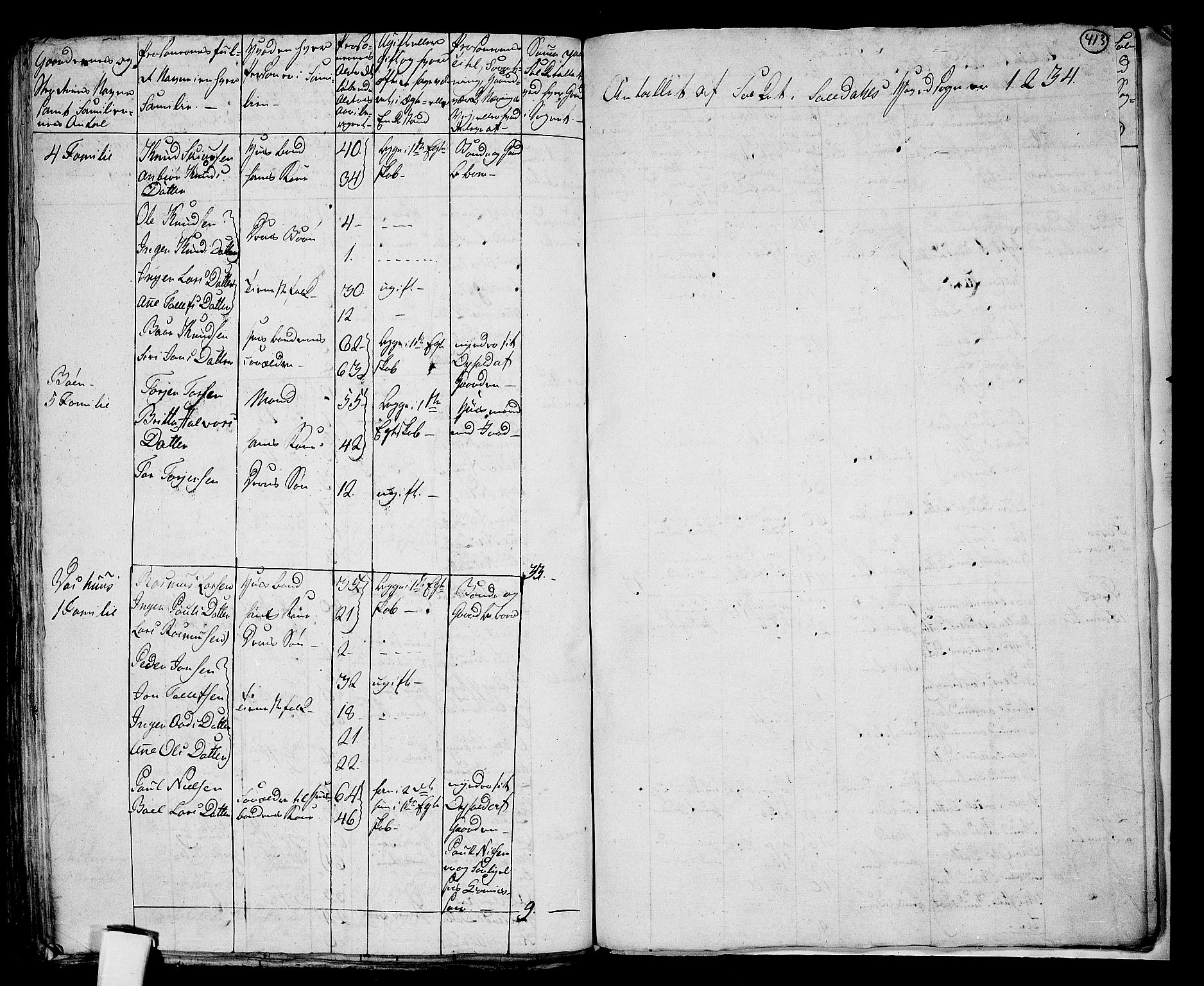 RA, 1801 census for 1134P Suldal, 1801, p. 412b-413a