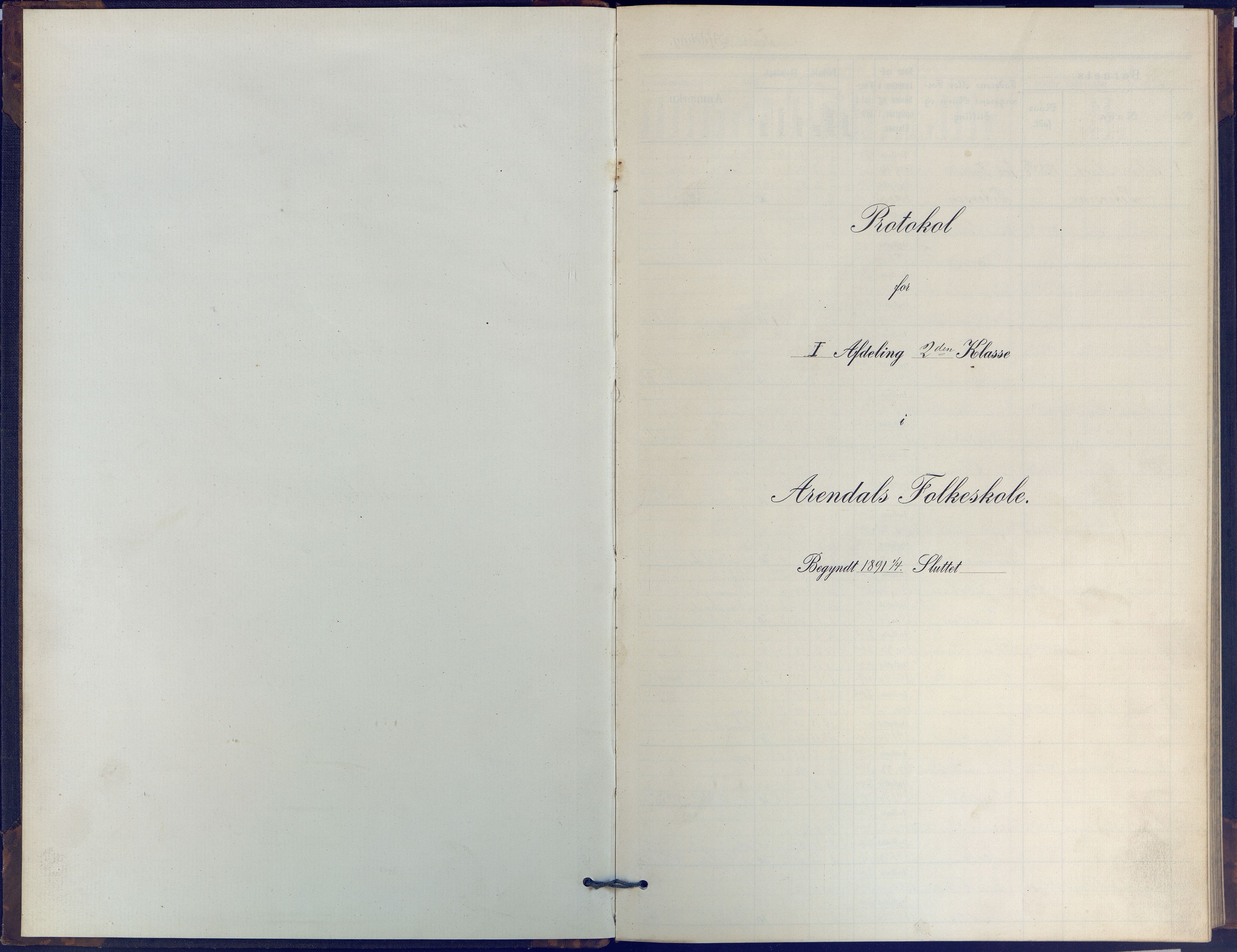 Arendal kommune, Katalog I, AAKS/KA0906-PK-I/07/L0054: Protokoll for 2. klasse, 1891-1897