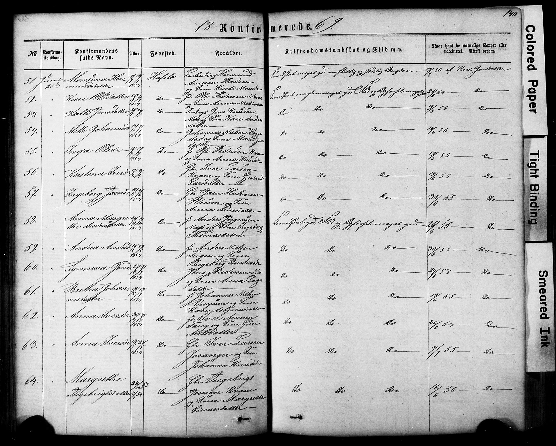 Hafslo sokneprestembete, AV/SAB-A-80301/H/Hab/Haba/L0001: Parish register (copy) no. A 1, 1866-1908, p. 140