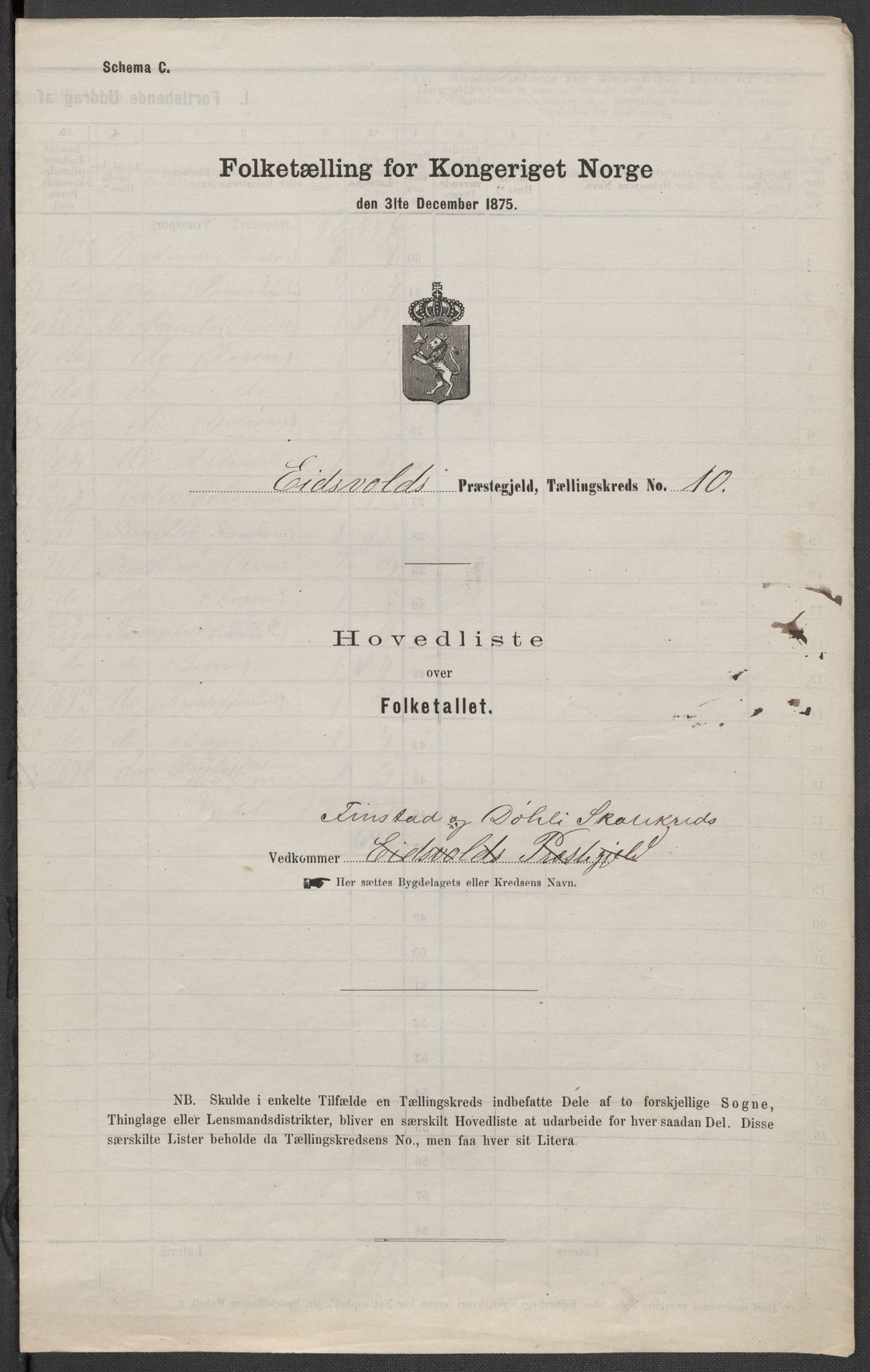 RA, 1875 census for 0237P Eidsvoll, 1875, p. 40