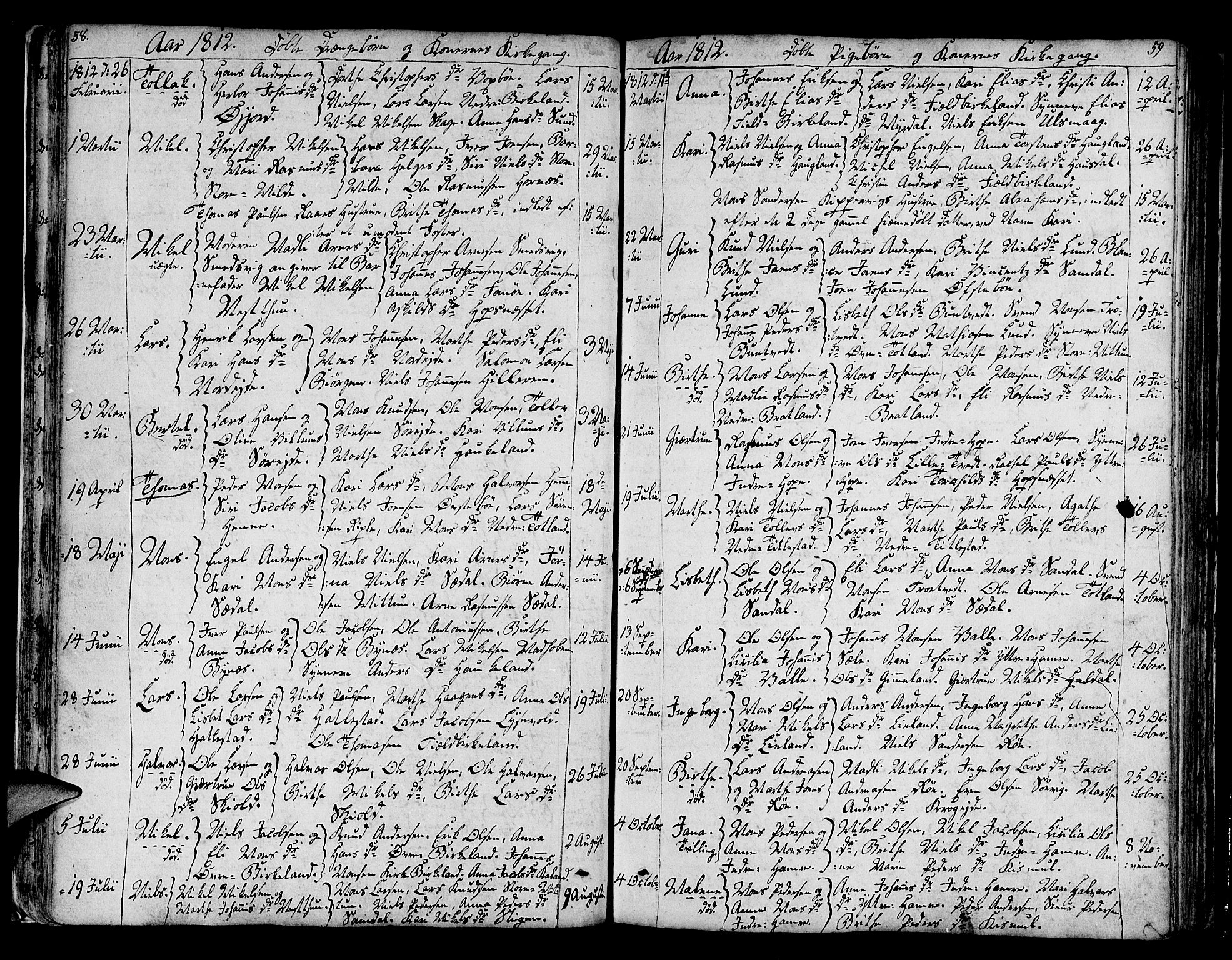 Fana Sokneprestembete, AV/SAB-A-75101/H/Haa/Haaa/L0006: Parish register (official) no. A 6, 1800-1815, p. 58-59