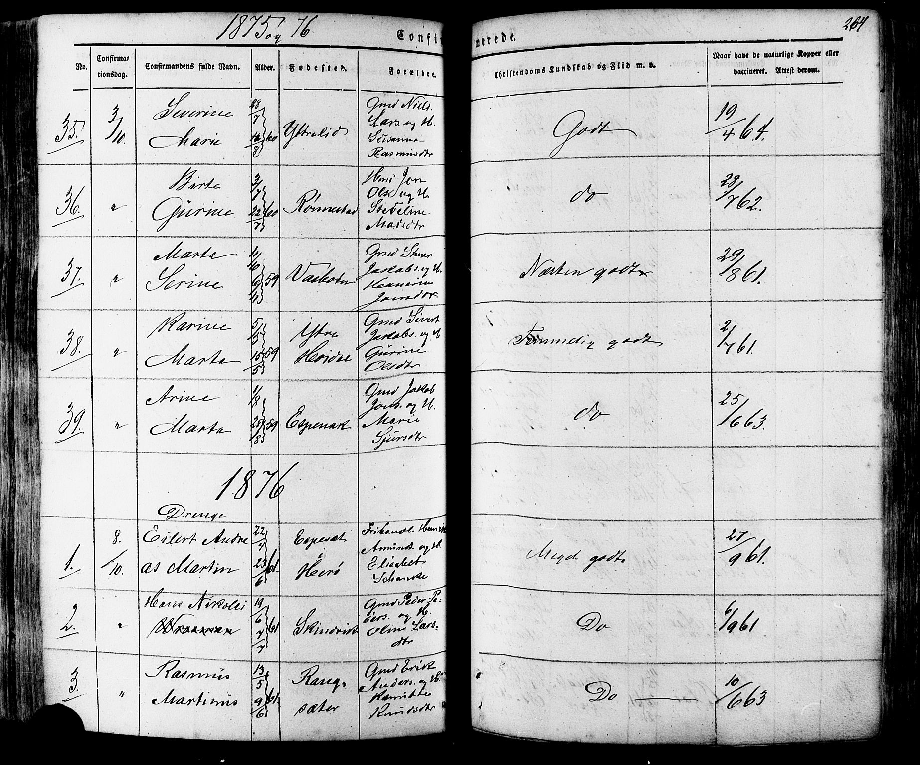Ministerialprotokoller, klokkerbøker og fødselsregistre - Møre og Romsdal, SAT/A-1454/511/L0140: Parish register (official) no. 511A07, 1851-1878, p. 364