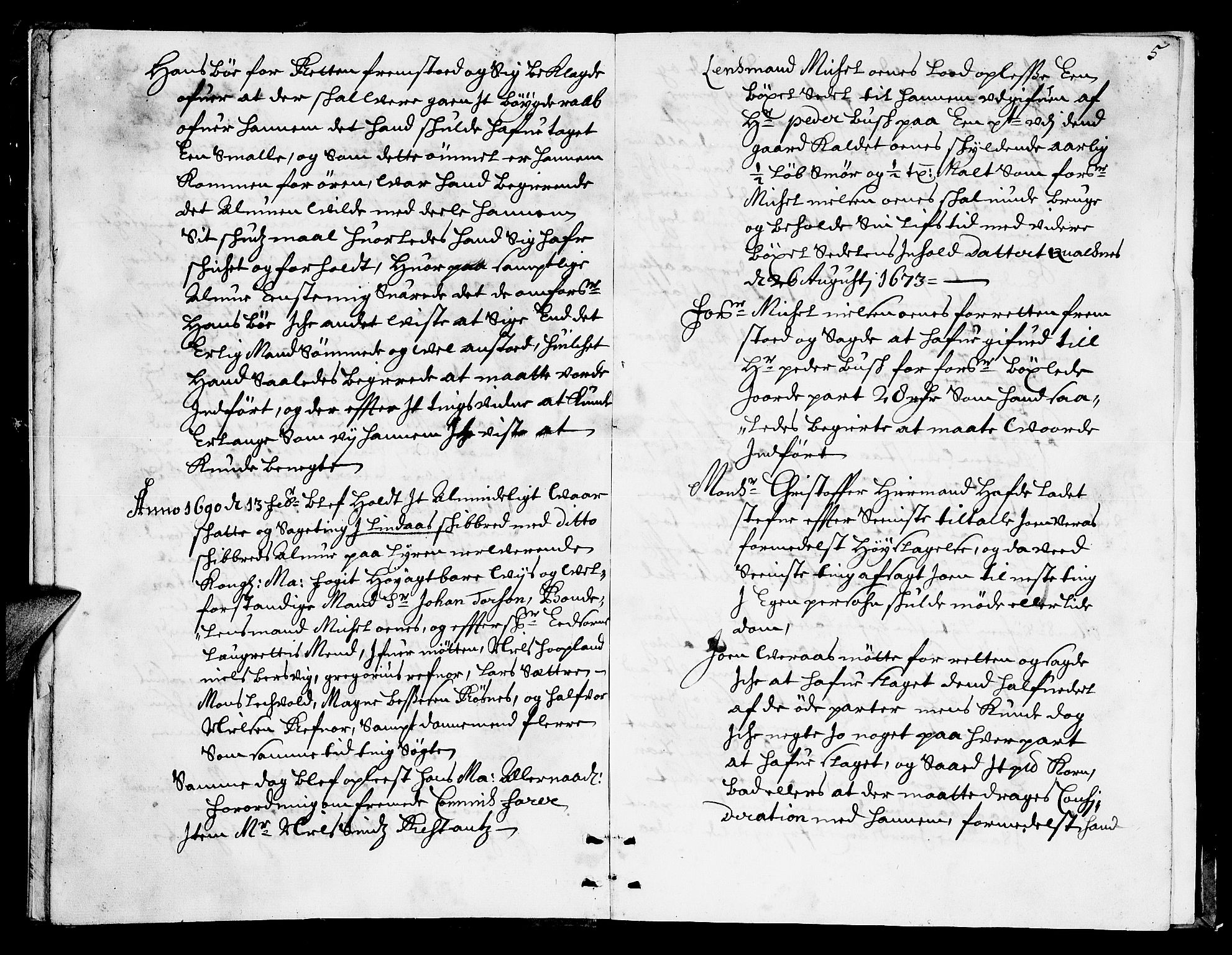 Nordhordland sorenskrivar, AV/SAB-A-2901/1/F/Fa/L0024: Tingbok (justisprotokoll), 1690, p. 3b-4a