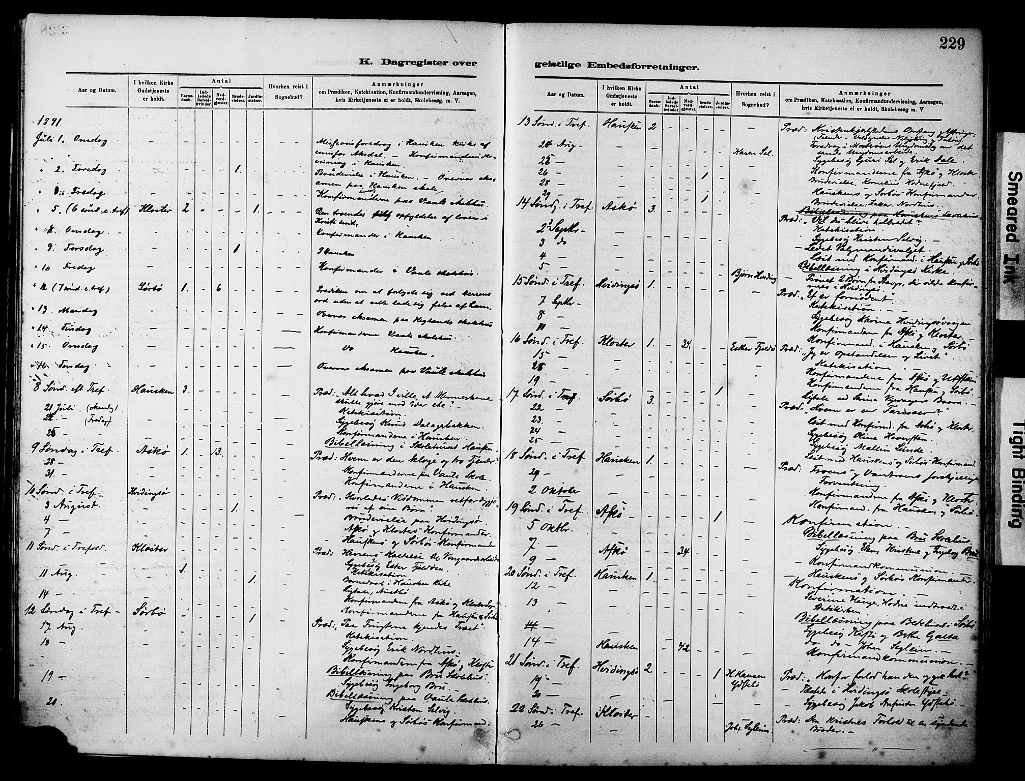 Rennesøy sokneprestkontor, AV/SAST-A -101827/H/Ha/Haa/L0012: Parish register (official) no. A 13, 1885-1917, p. 229