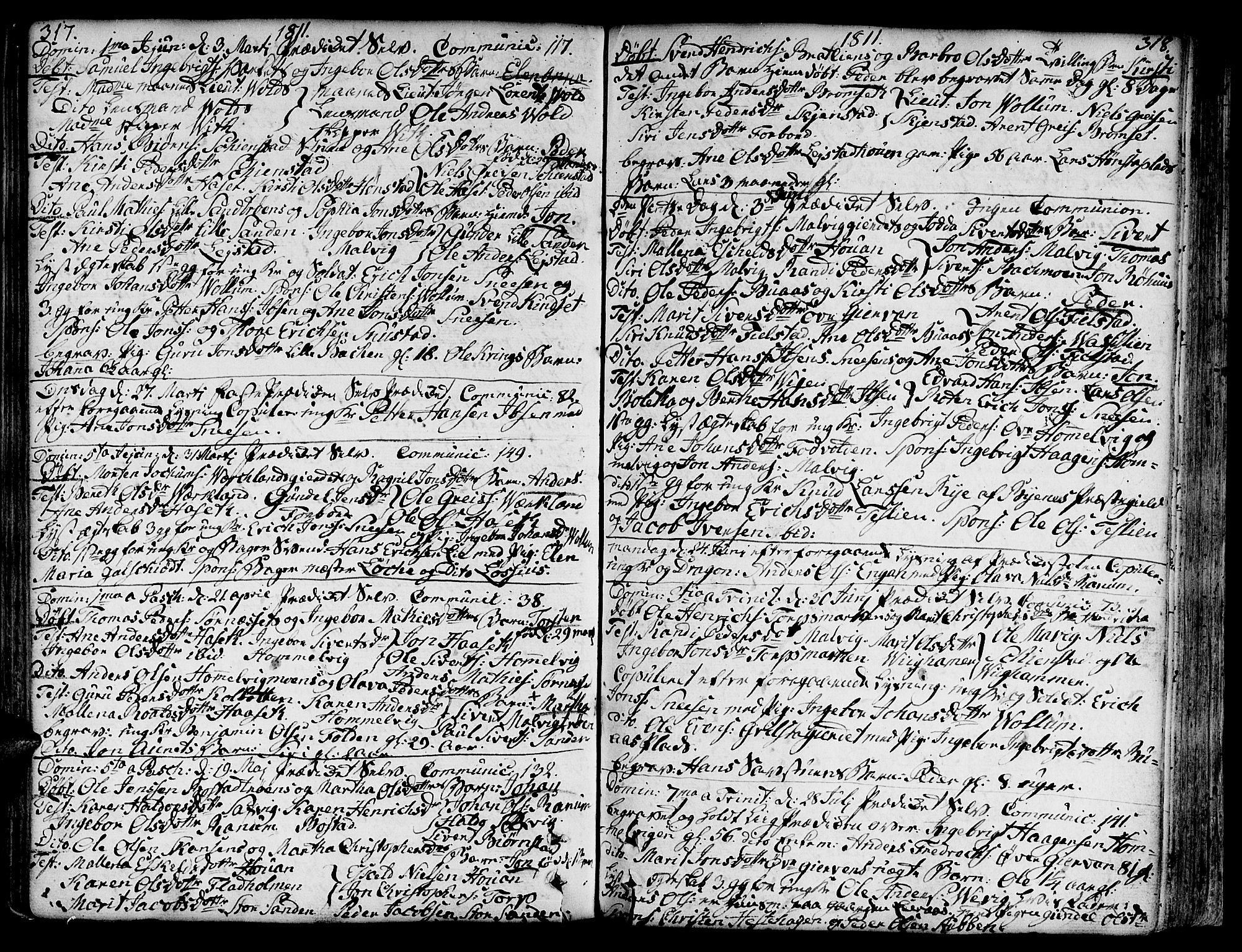Ministerialprotokoller, klokkerbøker og fødselsregistre - Sør-Trøndelag, SAT/A-1456/606/L0281: Parish register (official) no. 606A02 /2, 1781-1817, p. 317-318