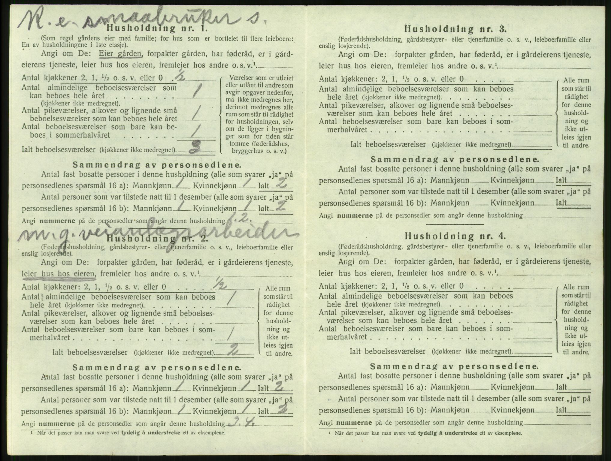 SAT, 1920 census for Stordal, 1920, p. 325