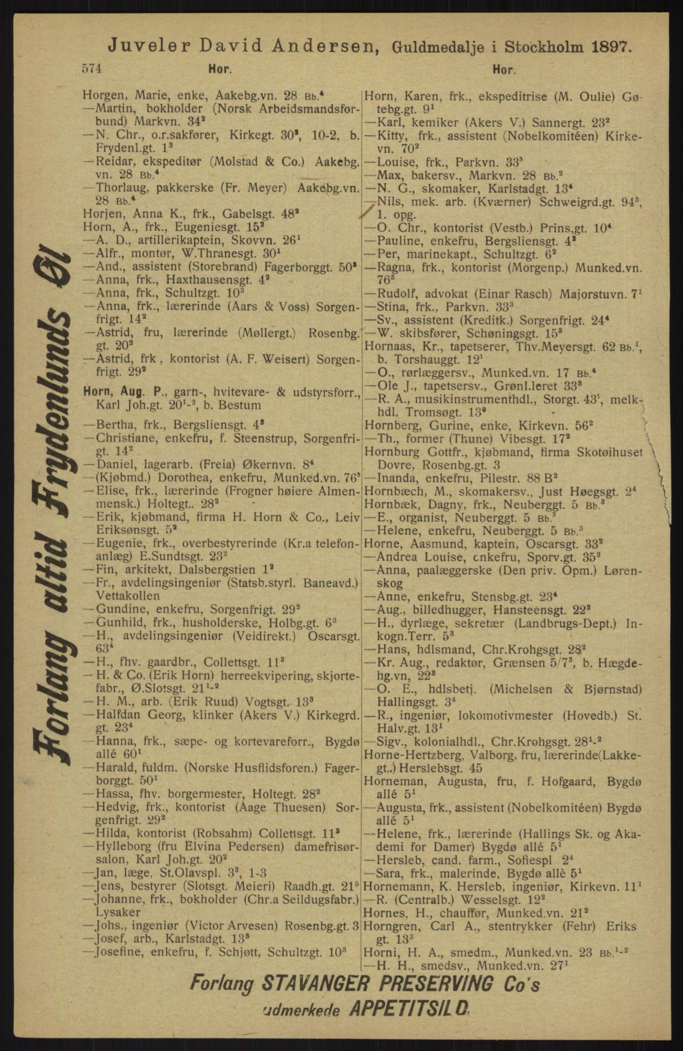 Kristiania/Oslo adressebok, PUBL/-, 1913, p. 586