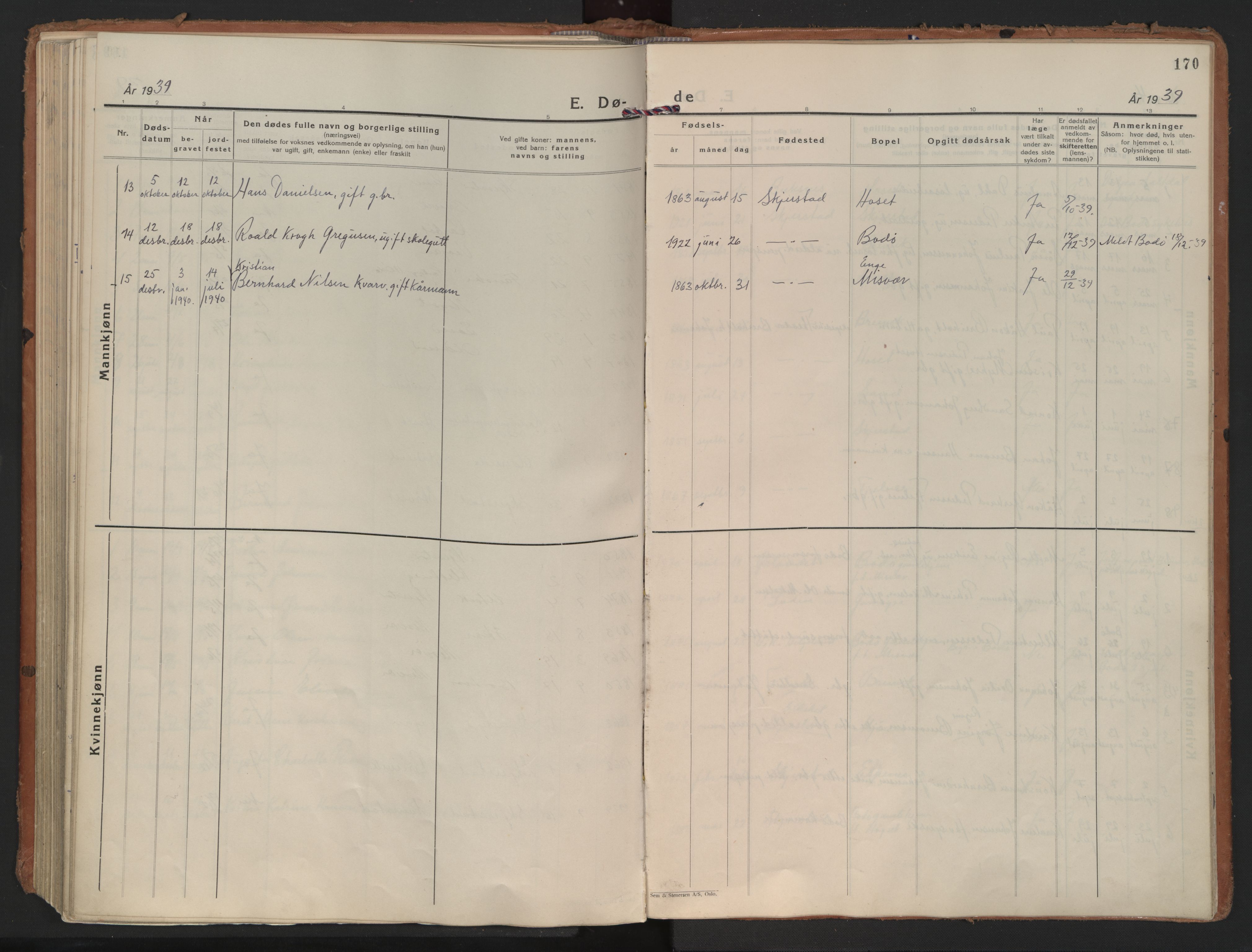 Ministerialprotokoller, klokkerbøker og fødselsregistre - Nordland, SAT/A-1459/852/L0749: Parish register (official) no. 852A19, 1933-1951, p. 170