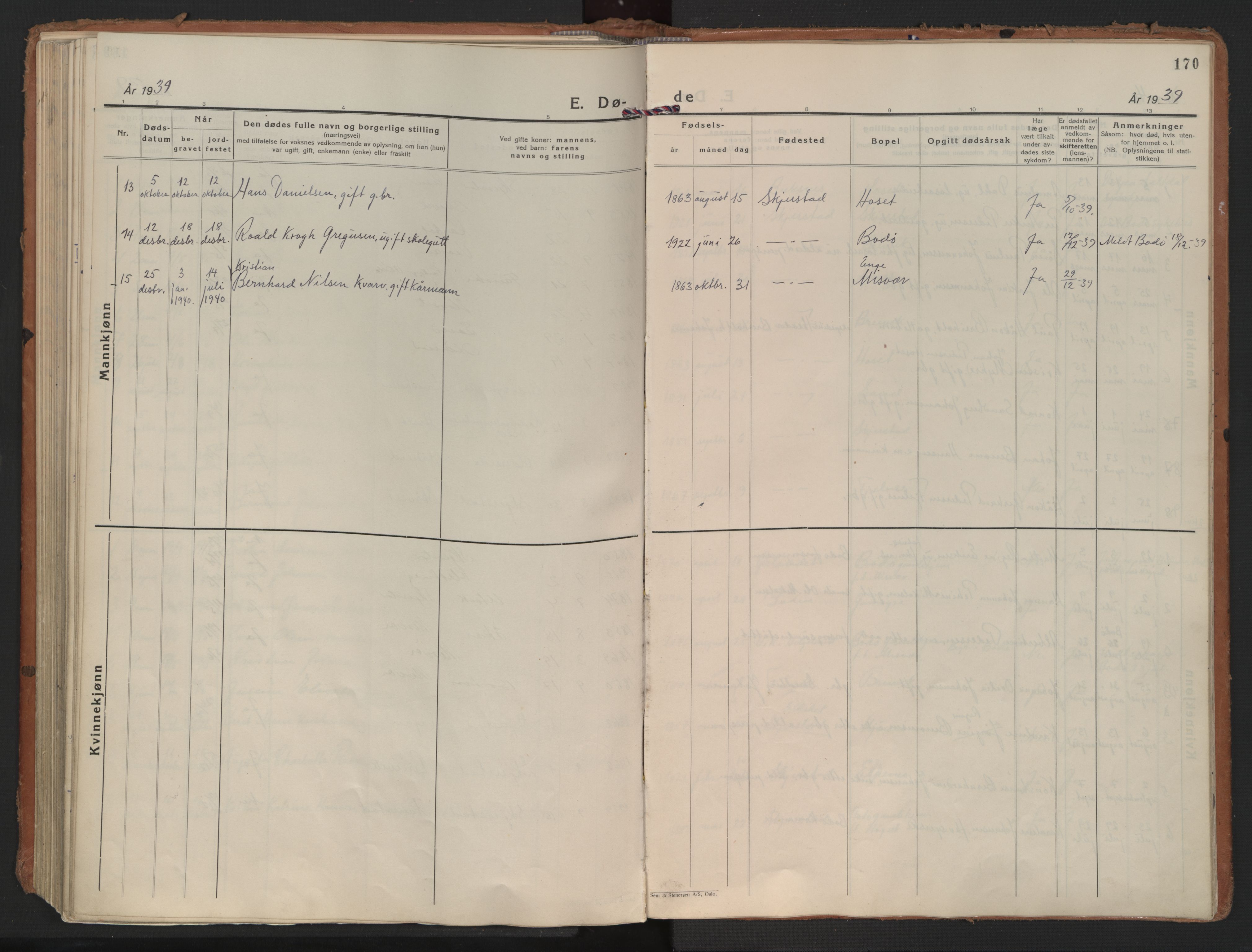 Ministerialprotokoller, klokkerbøker og fødselsregistre - Nordland, AV/SAT-A-1459/852/L0749: Parish register (official) no. 852A19, 1933-1951, p. 170