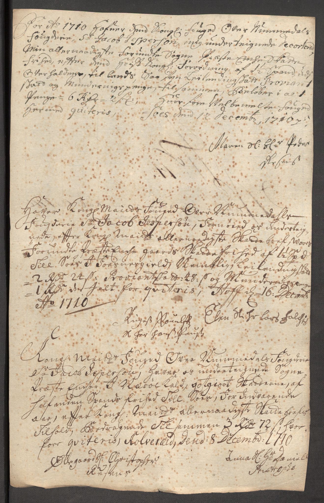 Rentekammeret inntil 1814, Reviderte regnskaper, Fogderegnskap, AV/RA-EA-4092/R64/L4431: Fogderegnskap Namdal, 1709-1710, p. 418