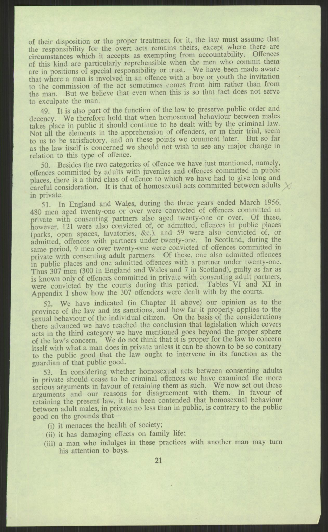 Justisdepartementet, Lovavdelingen, AV/RA-S-3212/D/De/L0029/0001: Straffeloven / Straffelovens revisjon: 5 - Ot. prp. nr.  41 - 1945: Homoseksualiet. 3 mapper, 1956-1970, p. 605