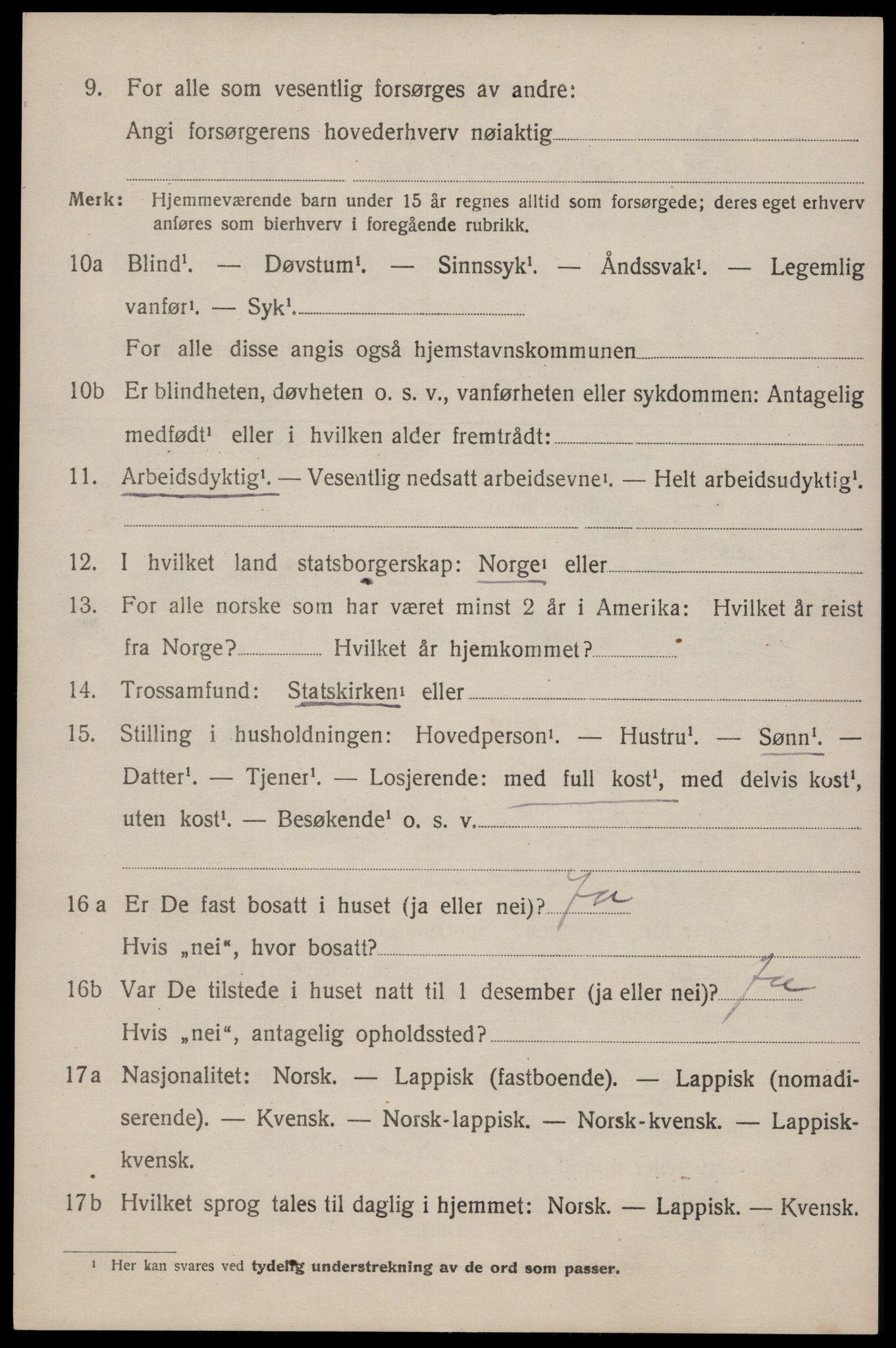 SAT, 1920 census for Flakstad, 1920, p. 2792