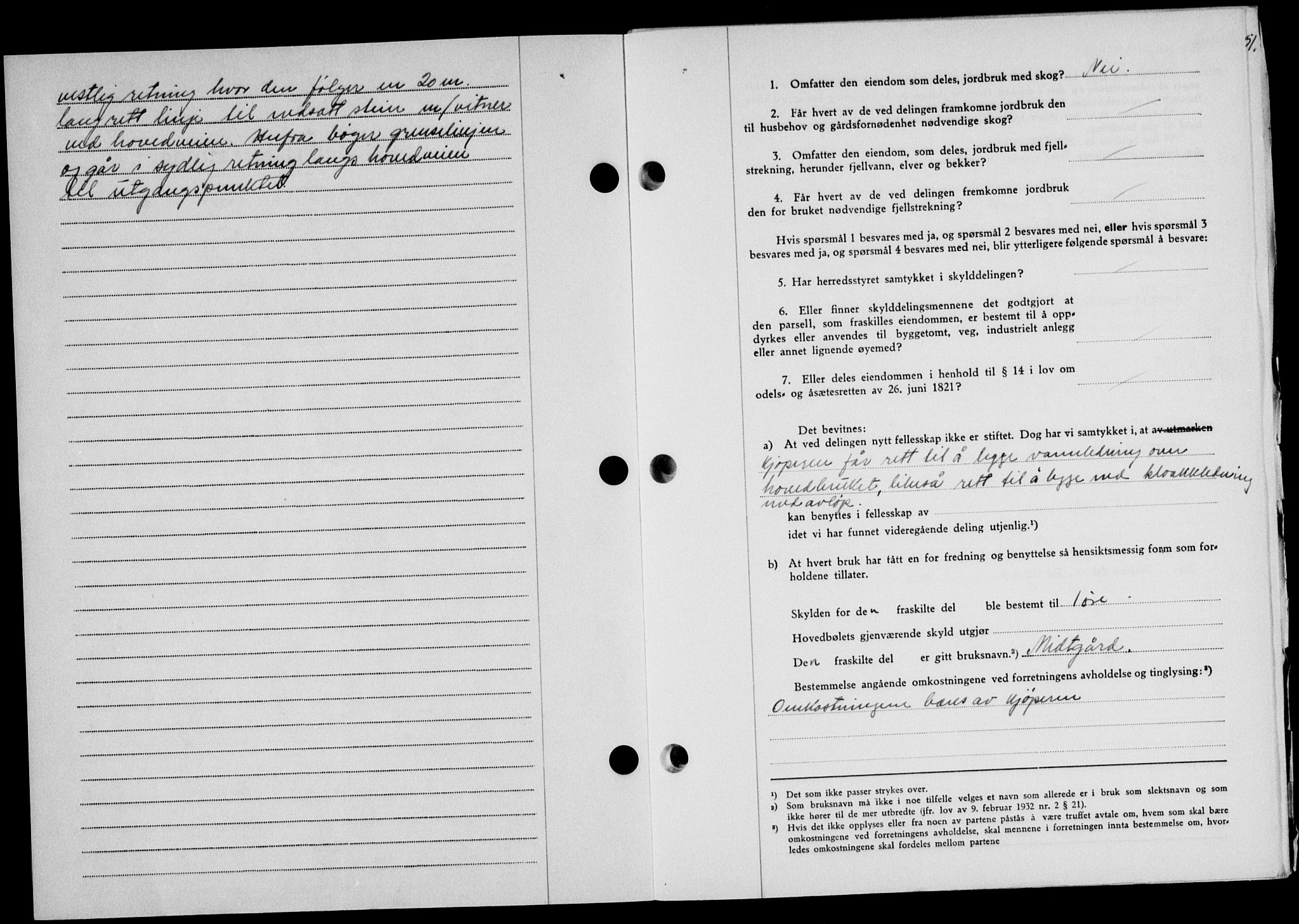 Lofoten sorenskriveri, SAT/A-0017/1/2/2C/L0025a: Mortgage book no. 25a, 1950-1951, Diary no: : 639/1951