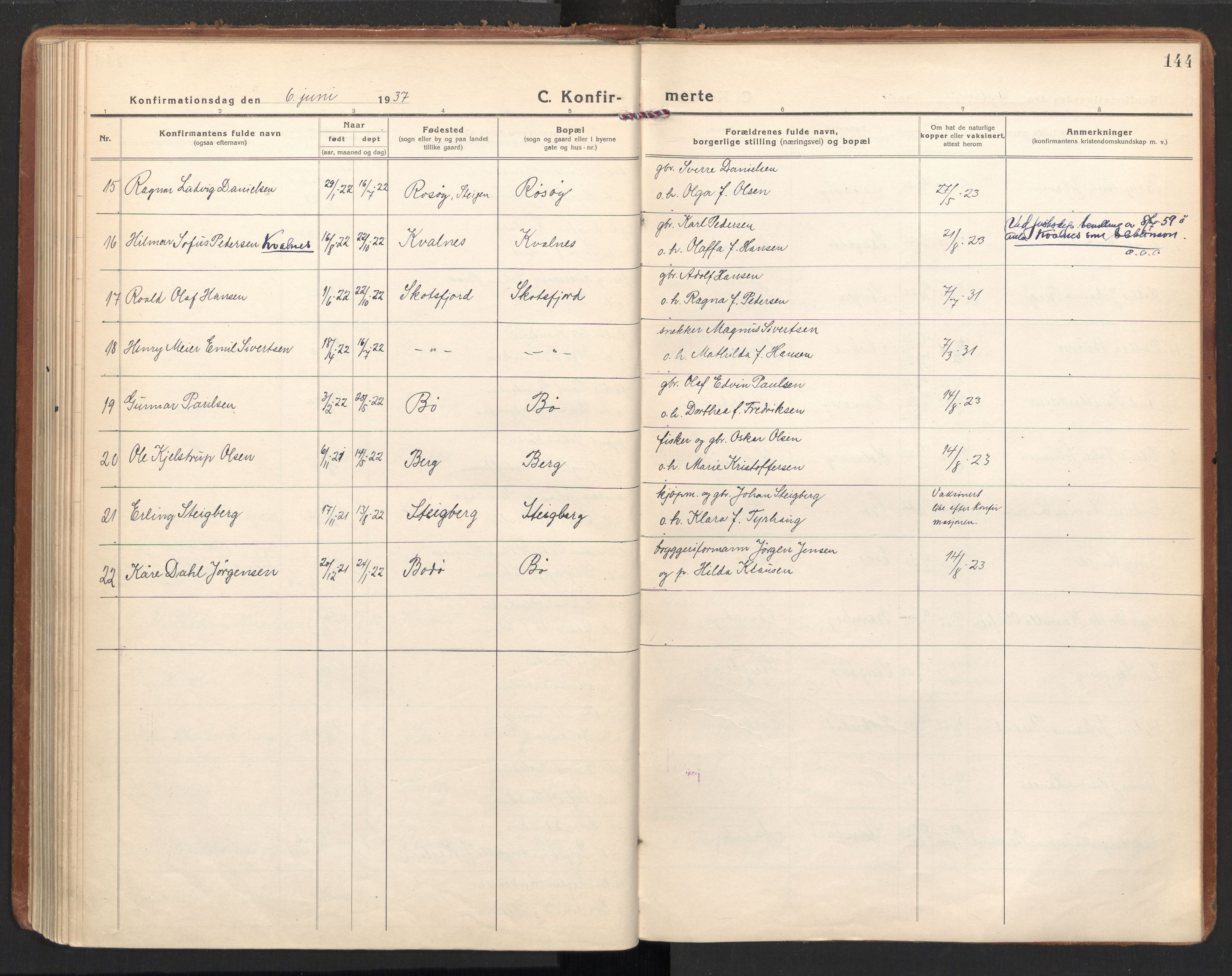 Ministerialprotokoller, klokkerbøker og fødselsregistre - Nordland, AV/SAT-A-1459/855/L0810: Parish register (official) no. 855A17, 1921-1939, p. 144