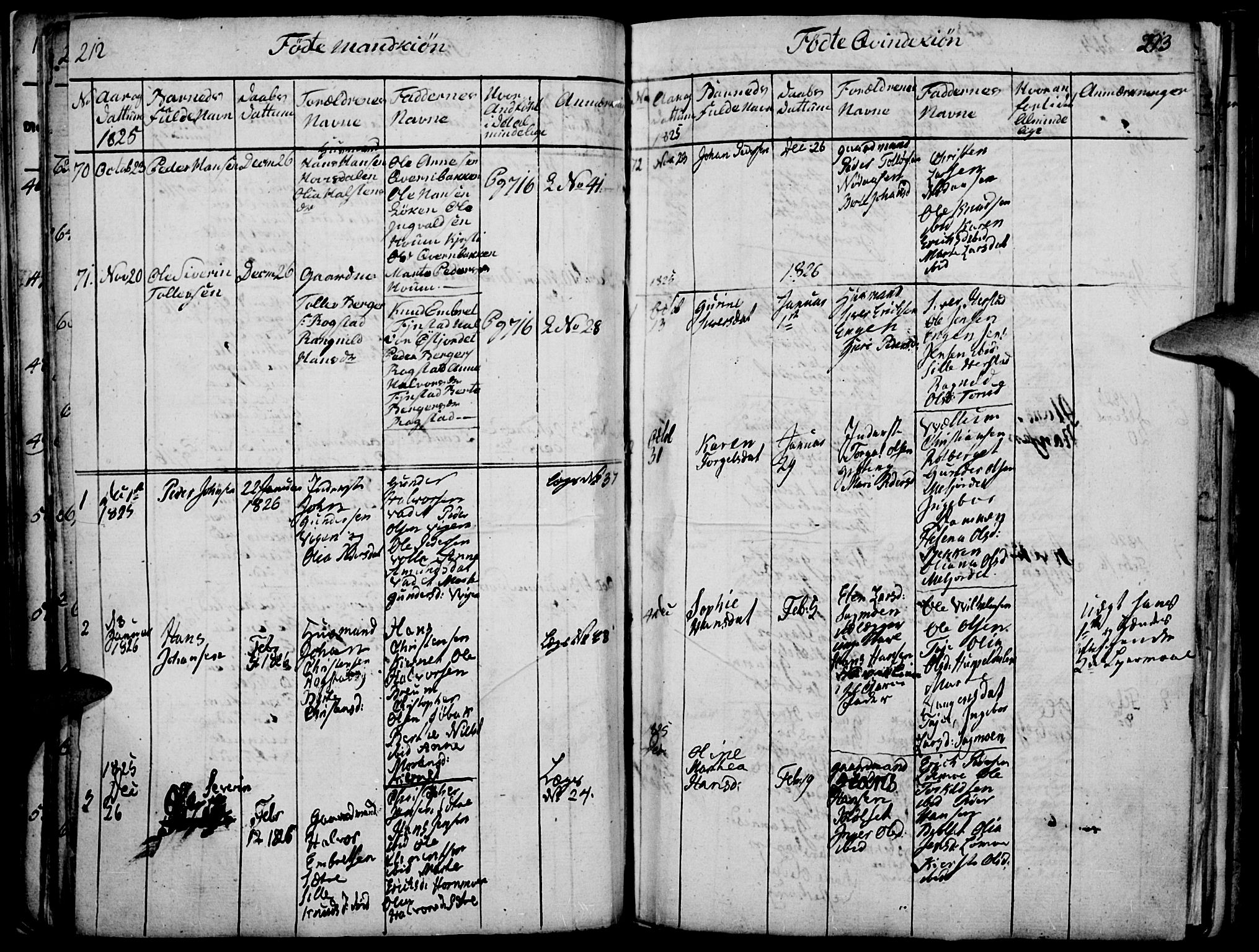 Elverum prestekontor, AV/SAH-PREST-044/H/Ha/Haa/L0007: Parish register (official) no. 7, 1815-1830, p. 212-213