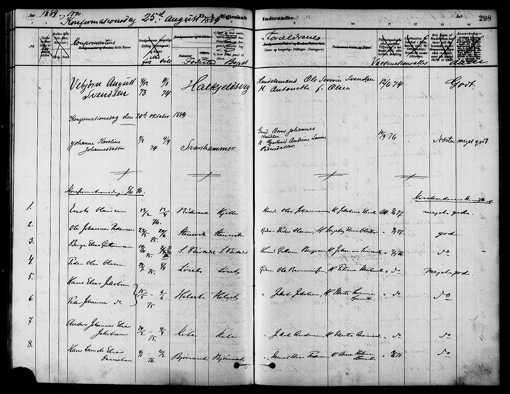 Ministerialprotokoller, klokkerbøker og fødselsregistre - Møre og Romsdal, AV/SAT-A-1454/511/L0141: Parish register (official) no. 511A08, 1878-1890, p. 298