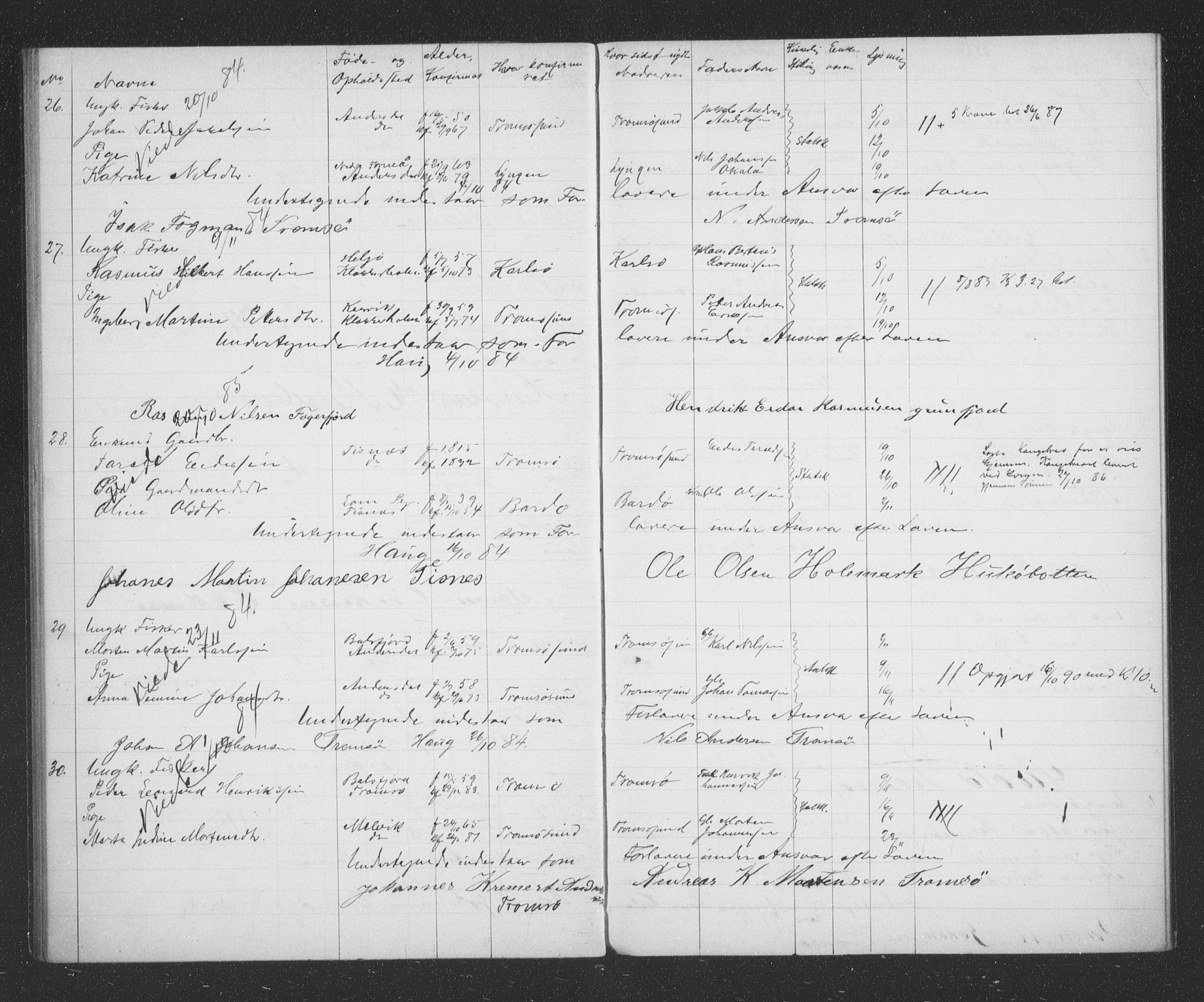 Tromsøysund sokneprestkontor, AV/SATØ-S-1304/H/Hc/L0056: Banns register no. 56, 1880-1887