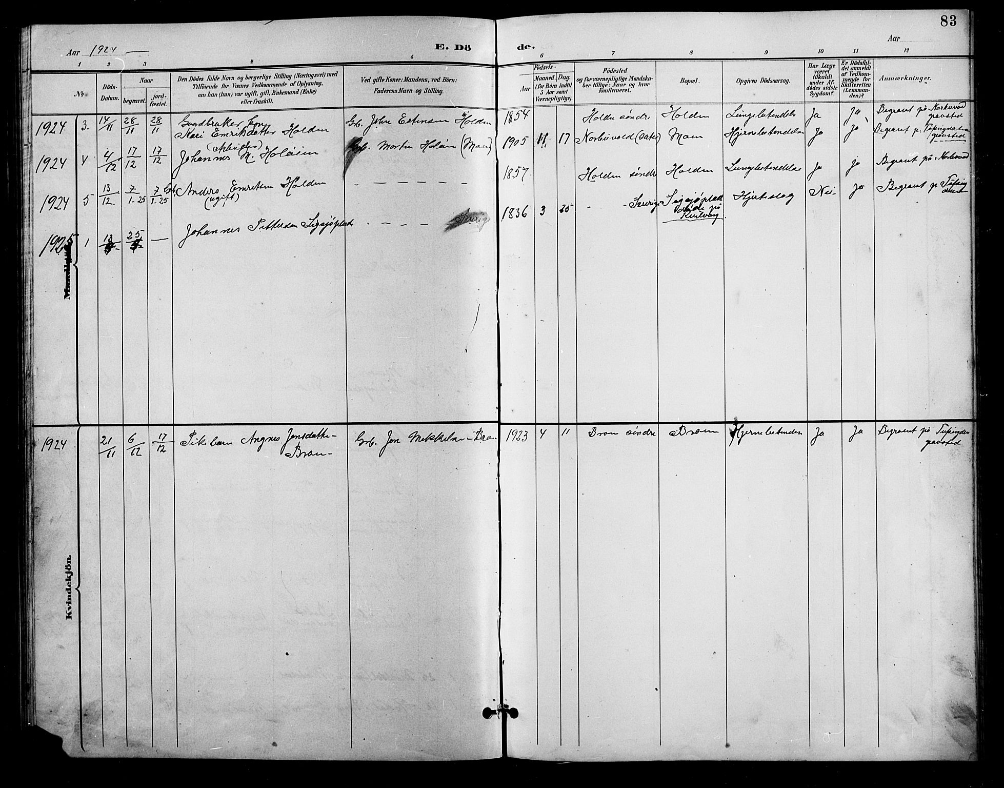 Tolga prestekontor, AV/SAH-PREST-062/L/L0011: Parish register (copy) no. 11, 1894-1925, p. 83