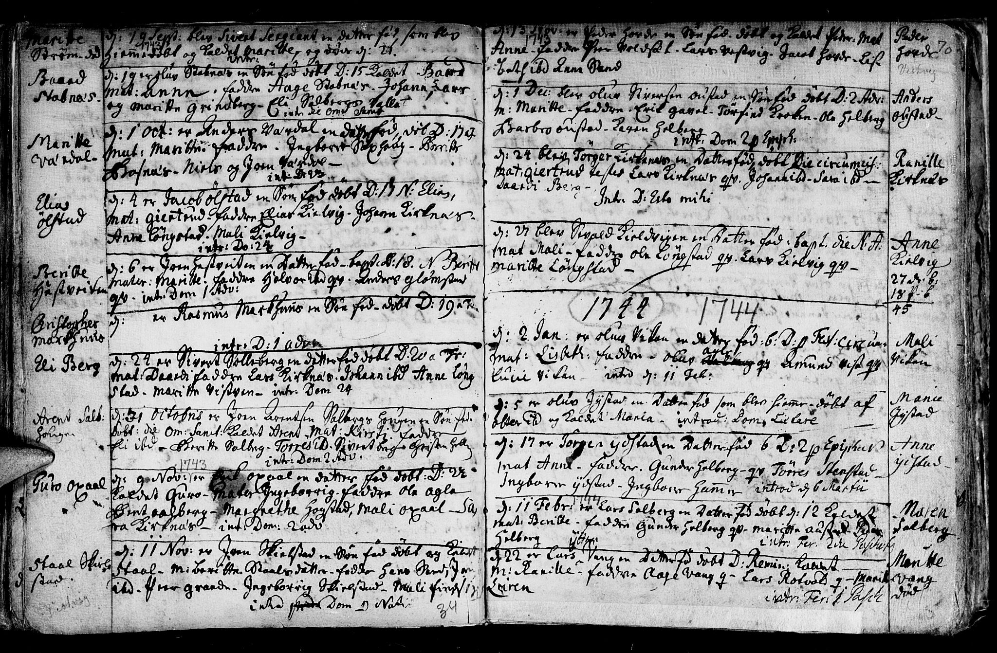 Ministerialprotokoller, klokkerbøker og fødselsregistre - Nord-Trøndelag, SAT/A-1458/730/L0272: Parish register (official) no. 730A01, 1733-1764, p. 70