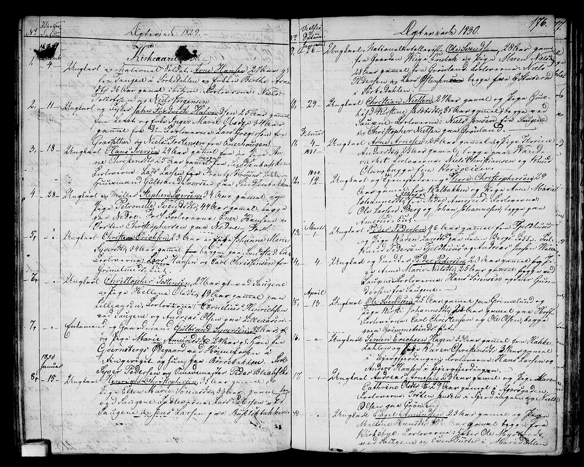 Aker prestekontor kirkebøker, SAO/A-10861/G/L0006: Parish register (copy) no. 6, 1830-1838, p. 176